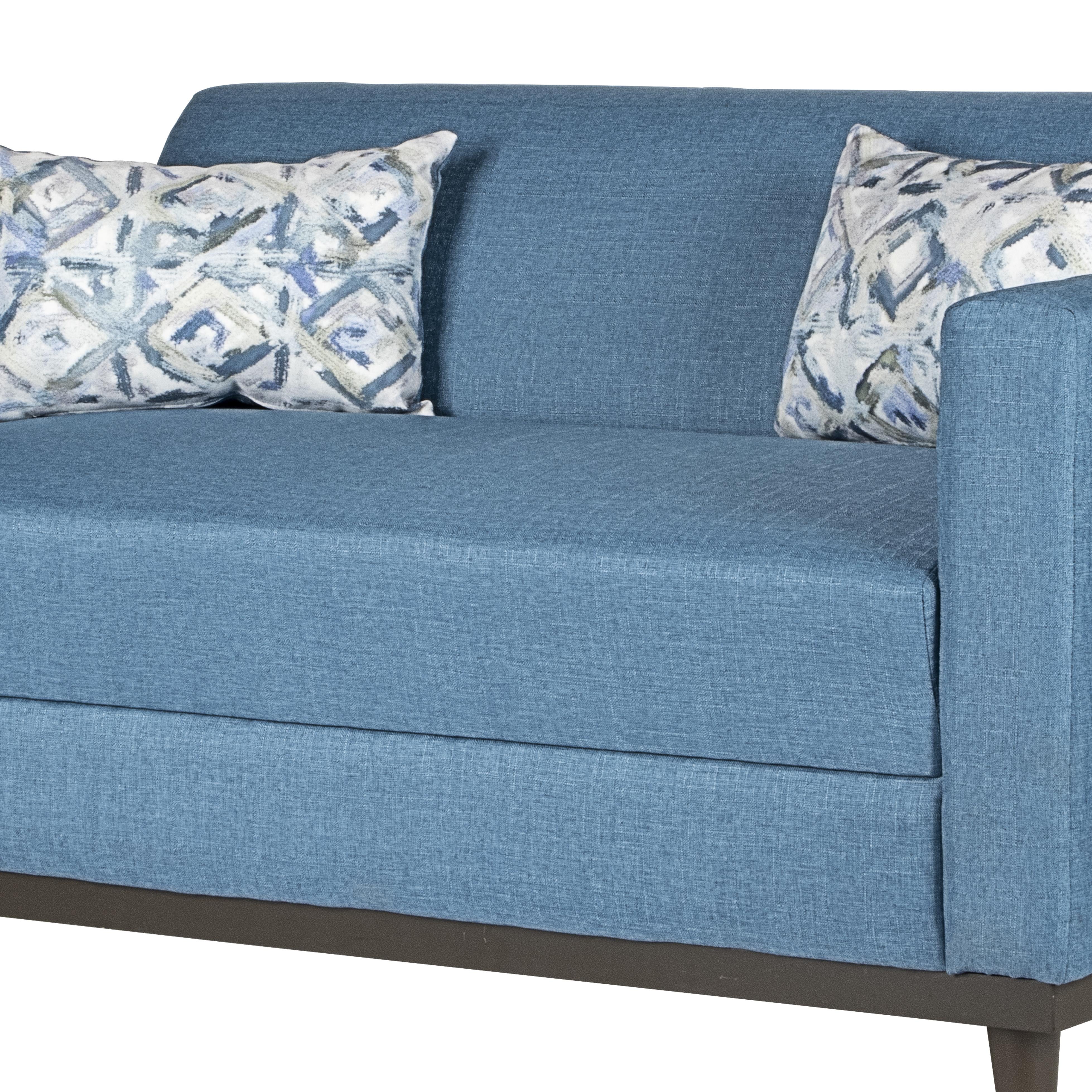 AIDEN LOVESEAT W/2 THROW PILLOWS-BLUE - Ideal Furniture (Fresno,CA) 