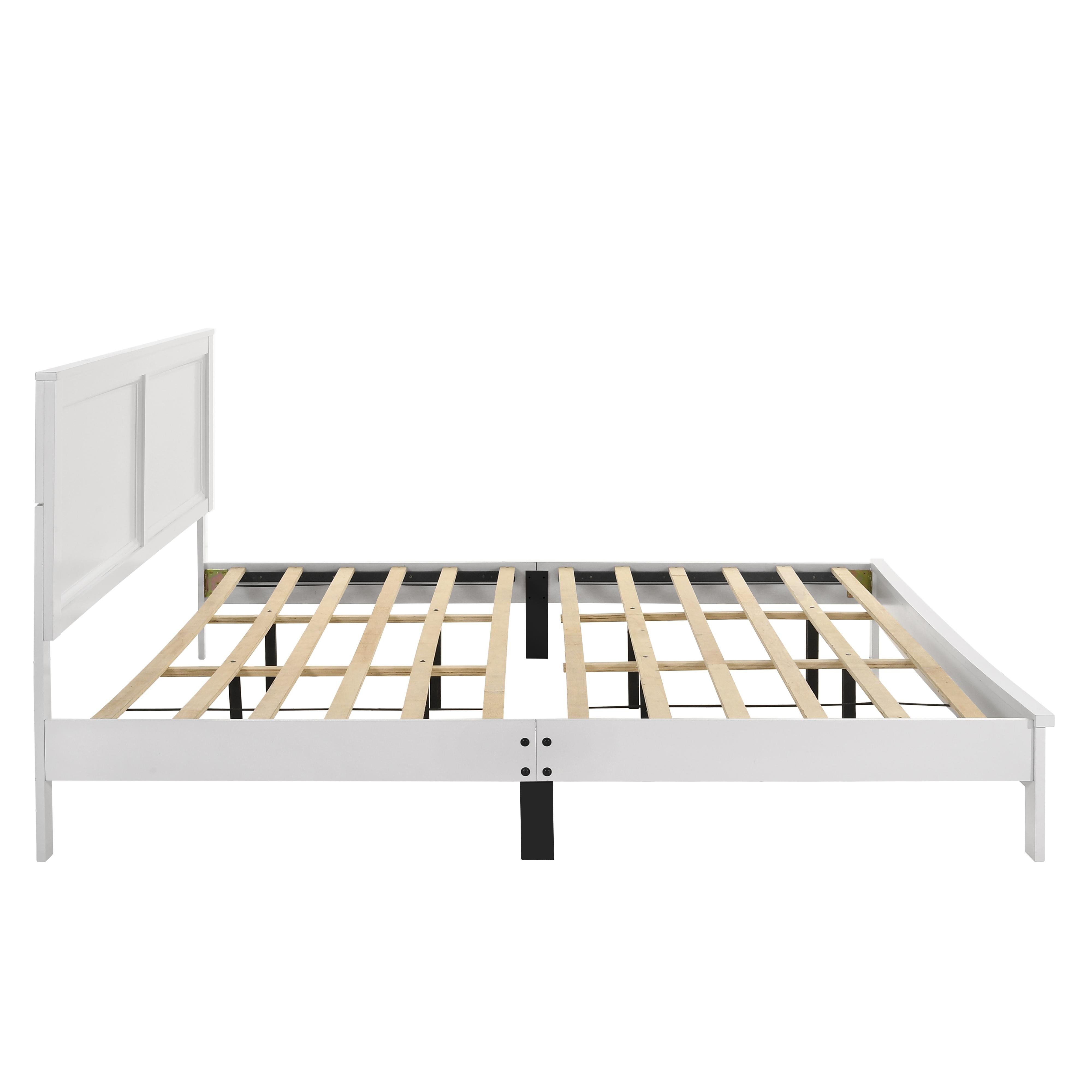 ARIES 5/0 Q PANEL BED-HB/FB/RAILS-WHITE - Ideal Furniture (Fresno,CA) 