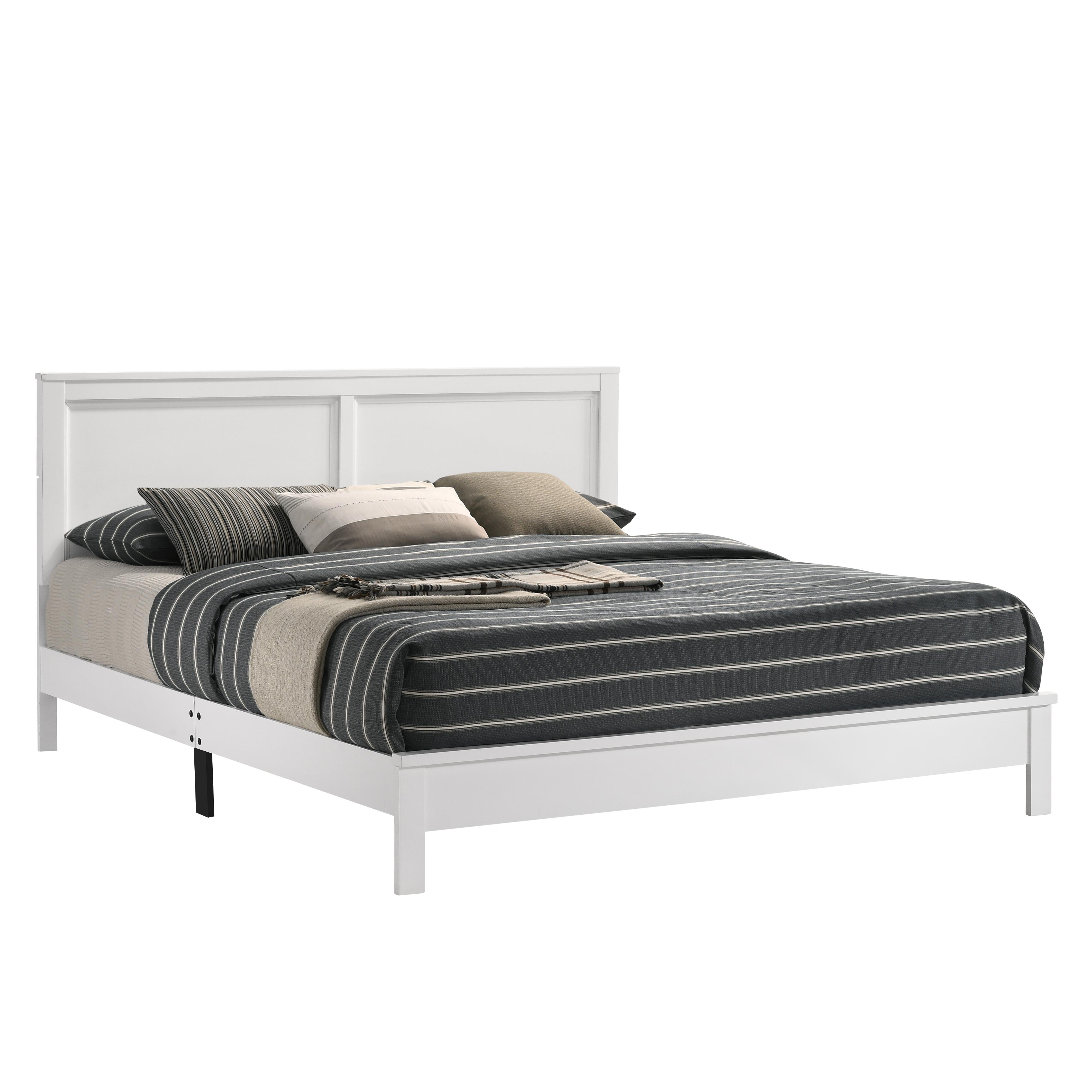 ARIES 5/0 Q PANEL BED-HB/FB/RAILS-WHITE - Ideal Furniture (Fresno,CA) 