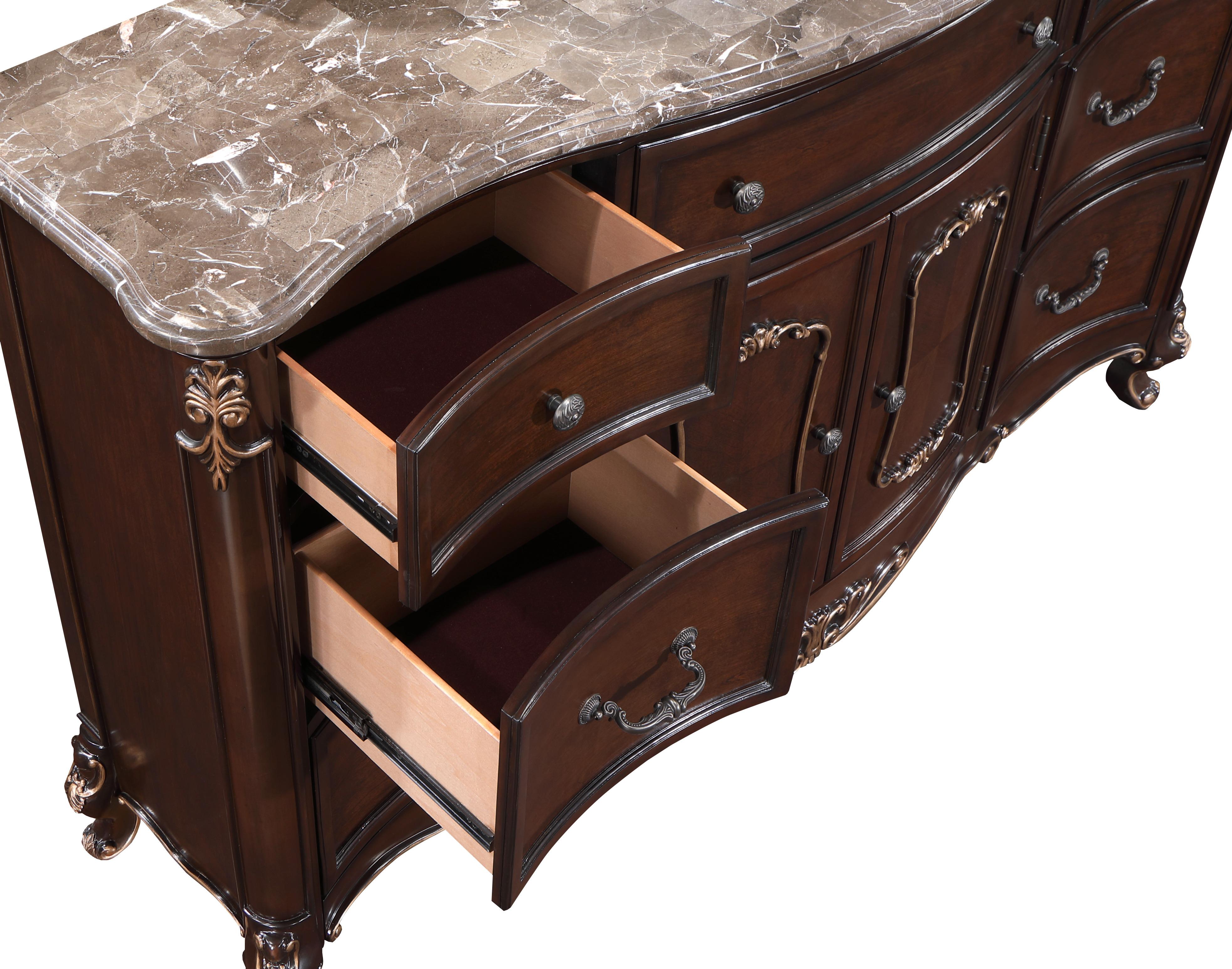 CONSTANTINE DRESSER W/MARBLE TOP-CHERRY - Ideal Furniture (Fresno,CA) 