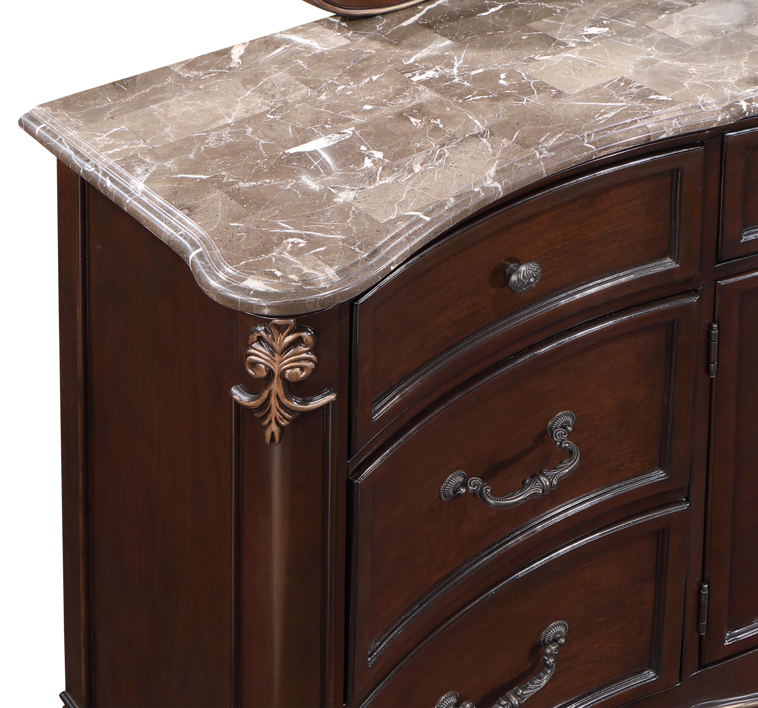 CONSTANTINE DRESSER W/MARBLE TOP-CHERRY - Ideal Furniture (Fresno,CA) 