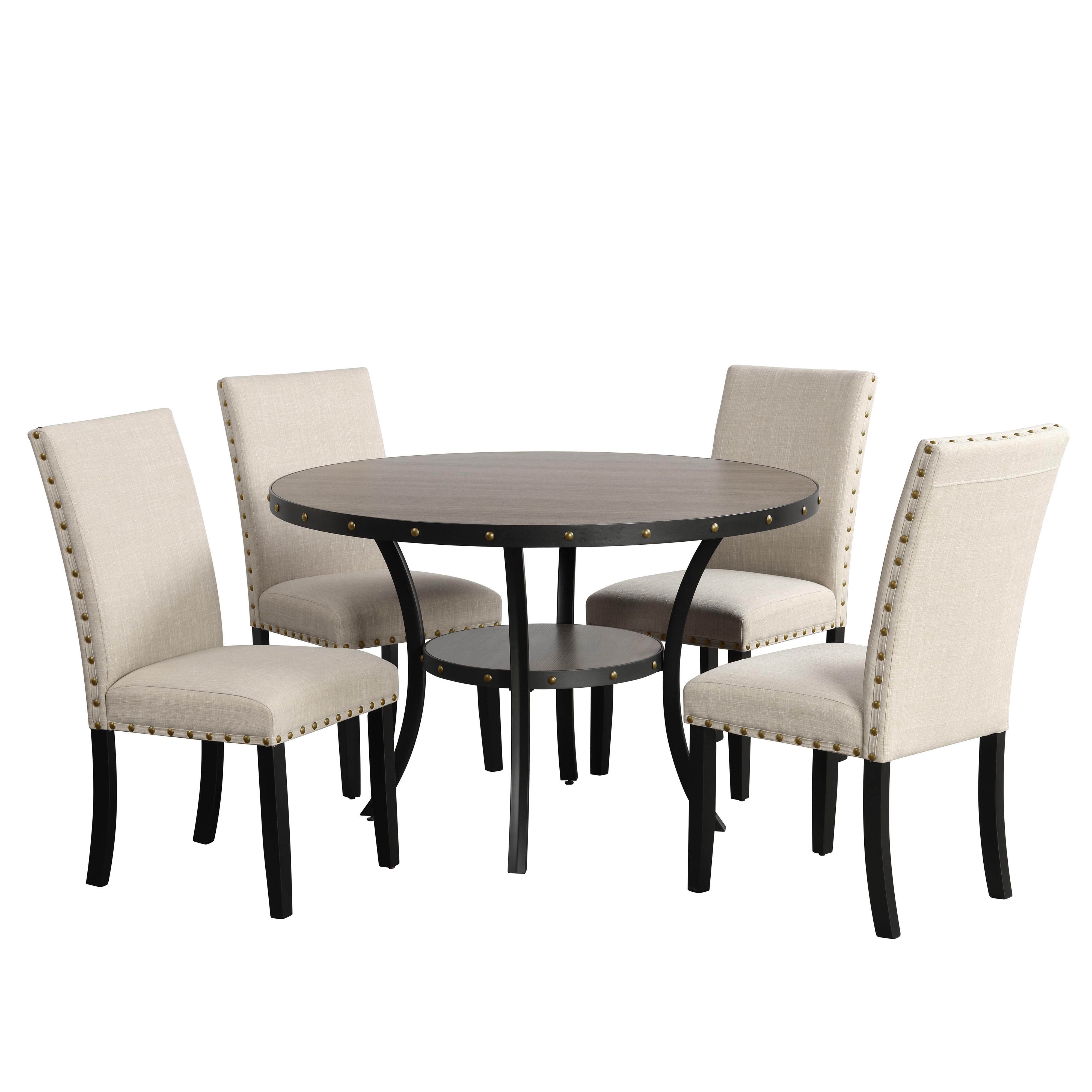 CRISPIN 48" ROUND DINING TABLE-GRAY - Ideal Furniture (Fresno,CA) 