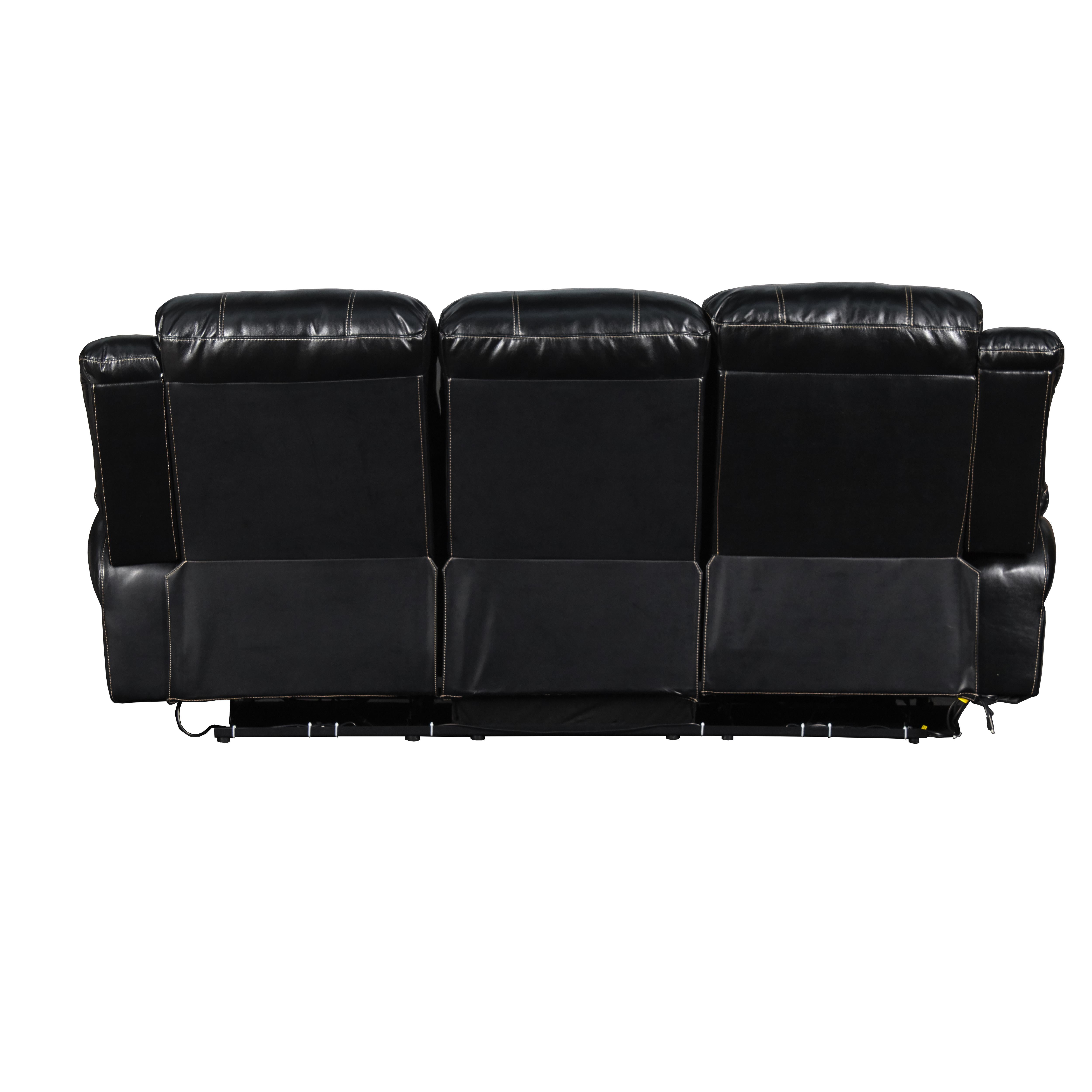 FLYNN SOFA W/LIGHTED BASE & PWR FR-BLACK - Ideal Furniture (Fresno,CA) 
