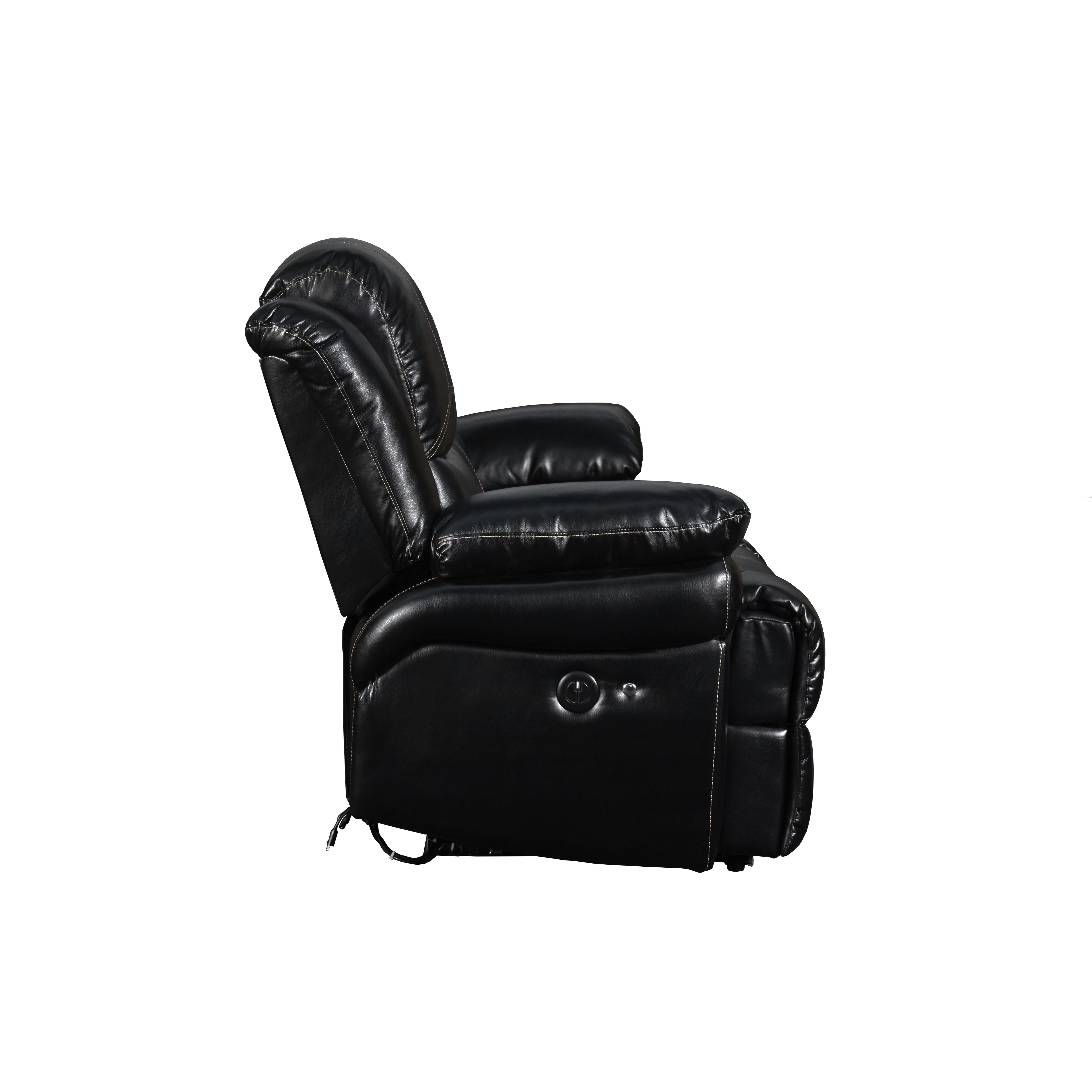 FLYNN SOFA W/LIGHTED BASE & PWR FR-BLACK - Ideal Furniture (Fresno,CA) 