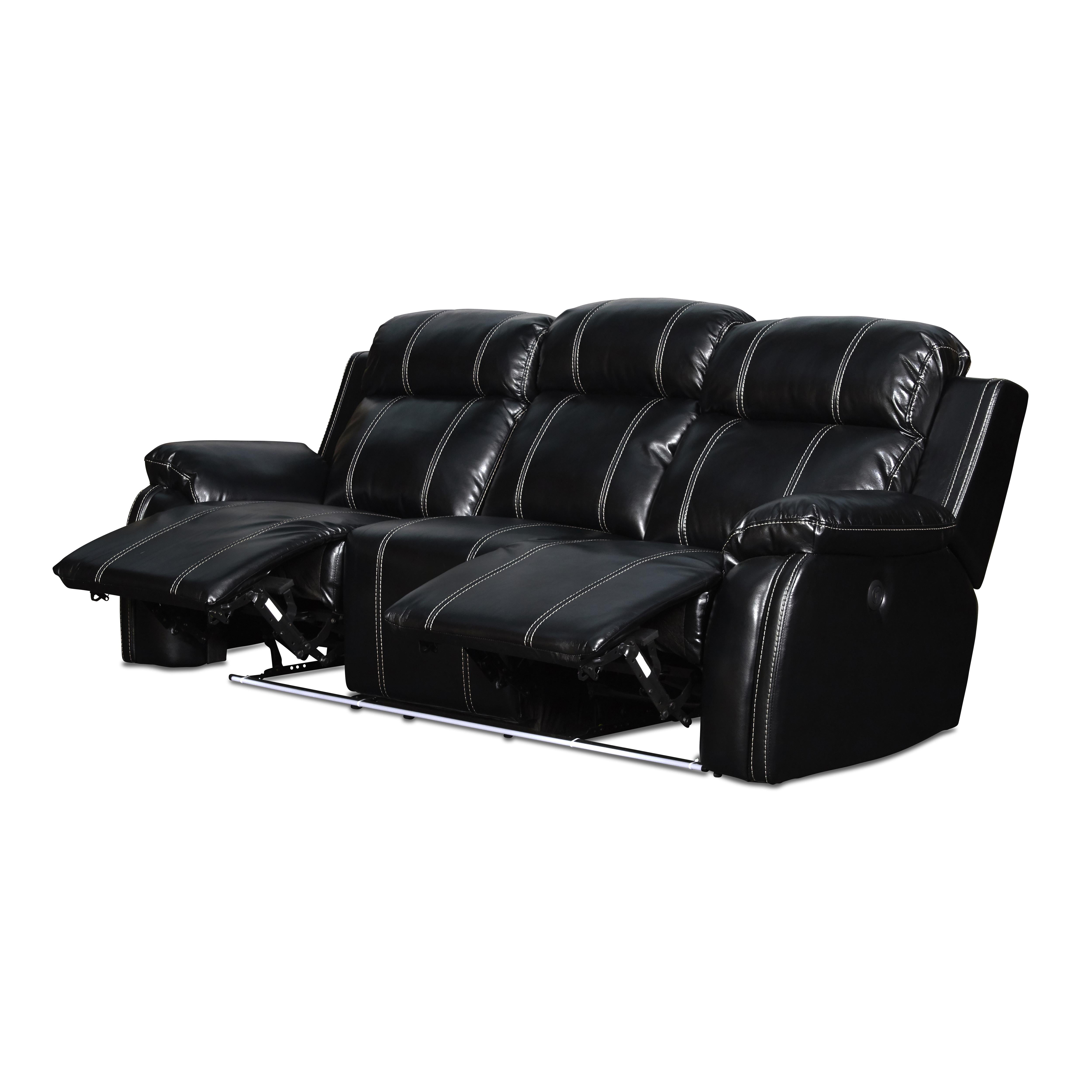 FUSION DUAL RECLINER SOFA W/PWR FTRST-EBONY - Ideal Furniture (Fresno,CA) 
