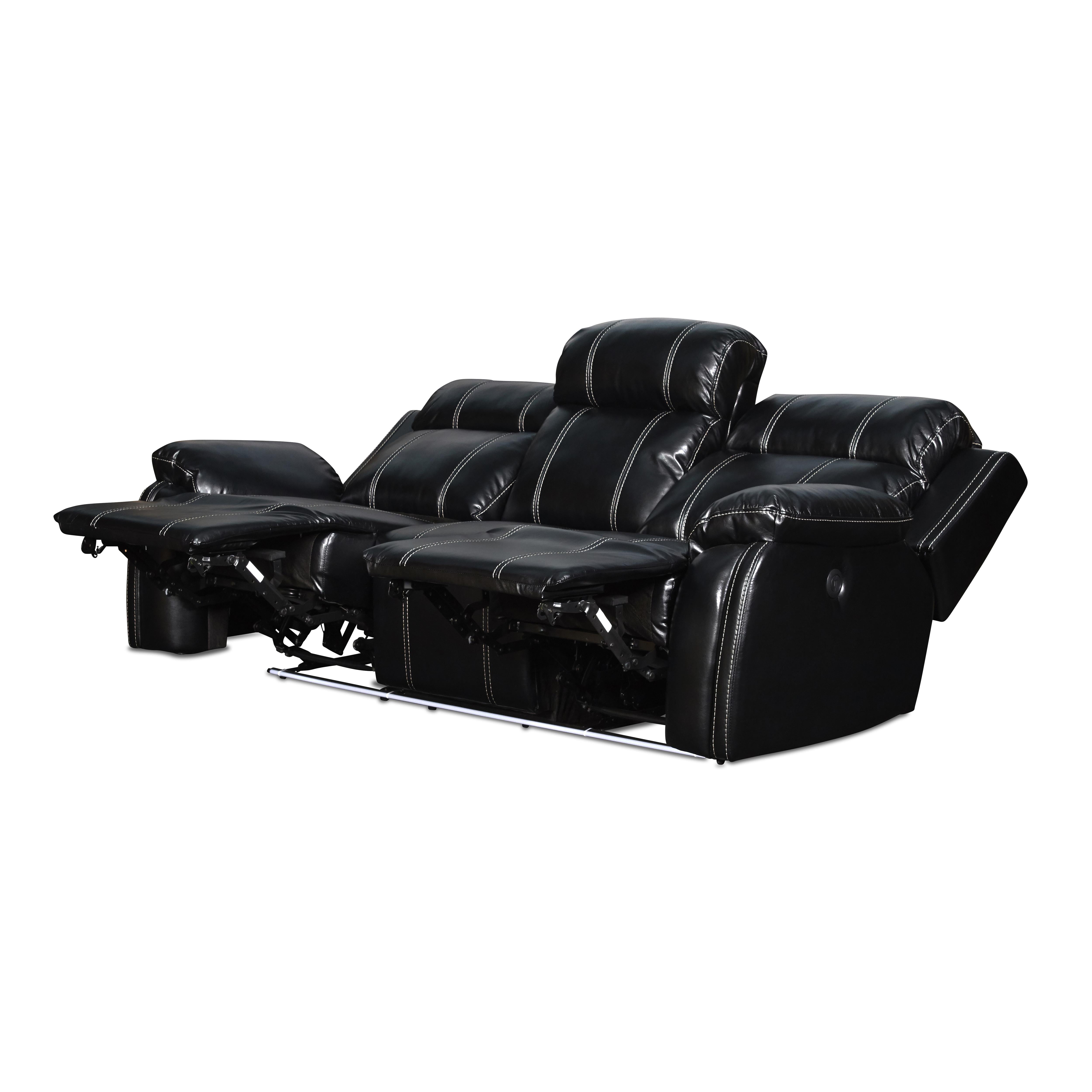 FUSION DUAL RECLINER SOFA W/PWR FTRST-EBONY - Ideal Furniture (Fresno,CA) 