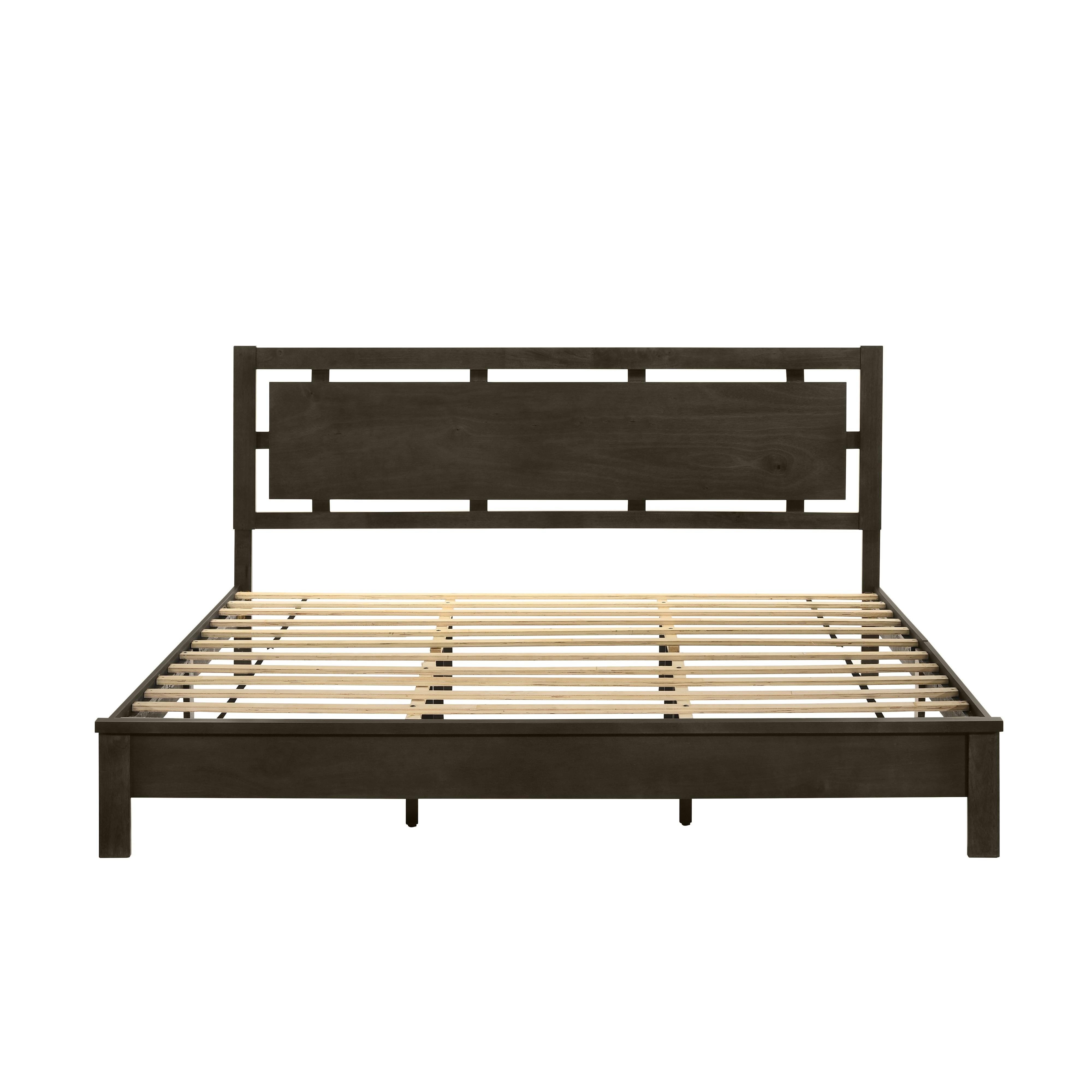 GEMINI 6/6 EK PANEL BED-HB/FB/RAILS-GRAY - Ideal Furniture (Fresno,CA) 
