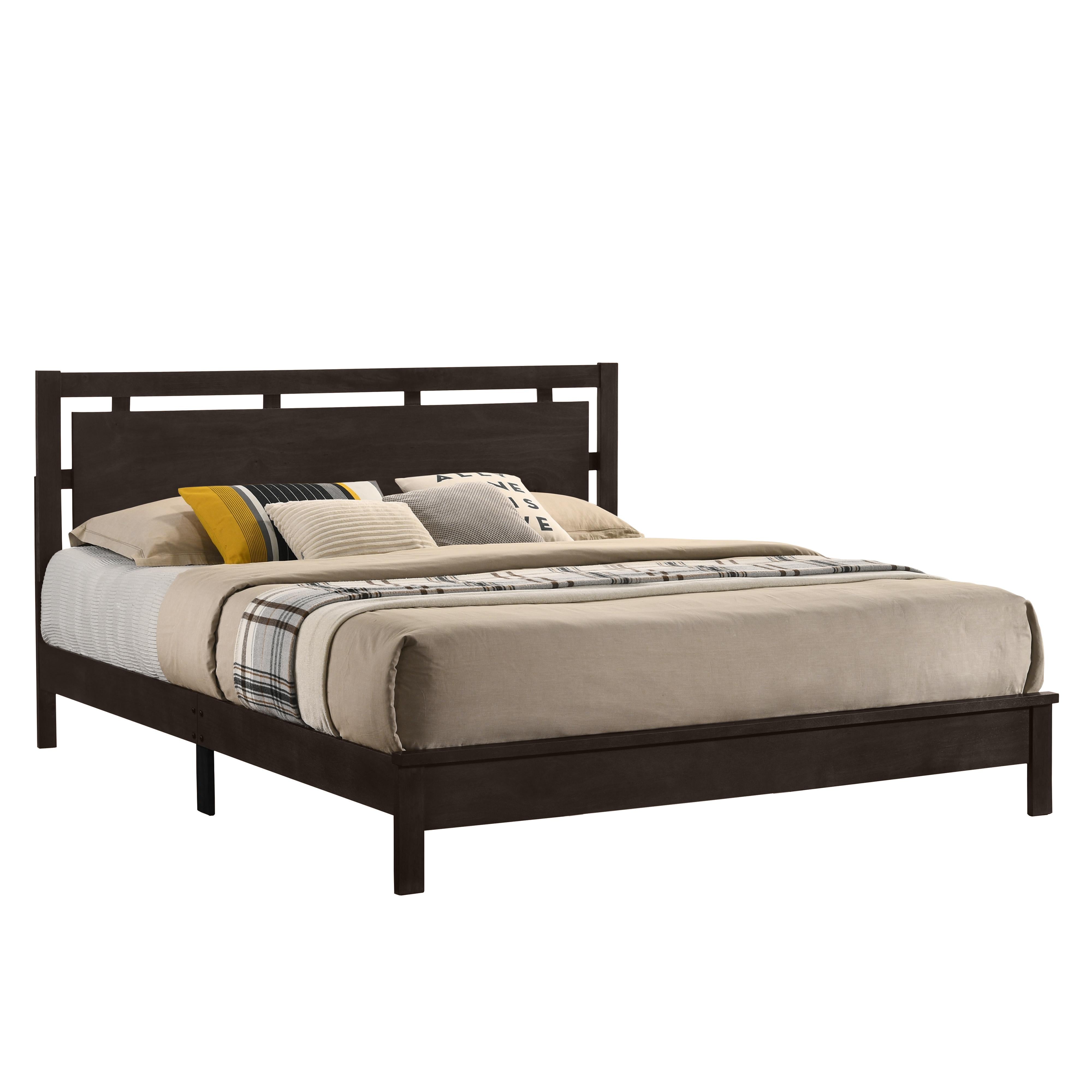 GEMINI 6/6 EK PANEL BED-HB/FB/RAILS-MERLOT - Ideal Furniture (Fresno,CA) 