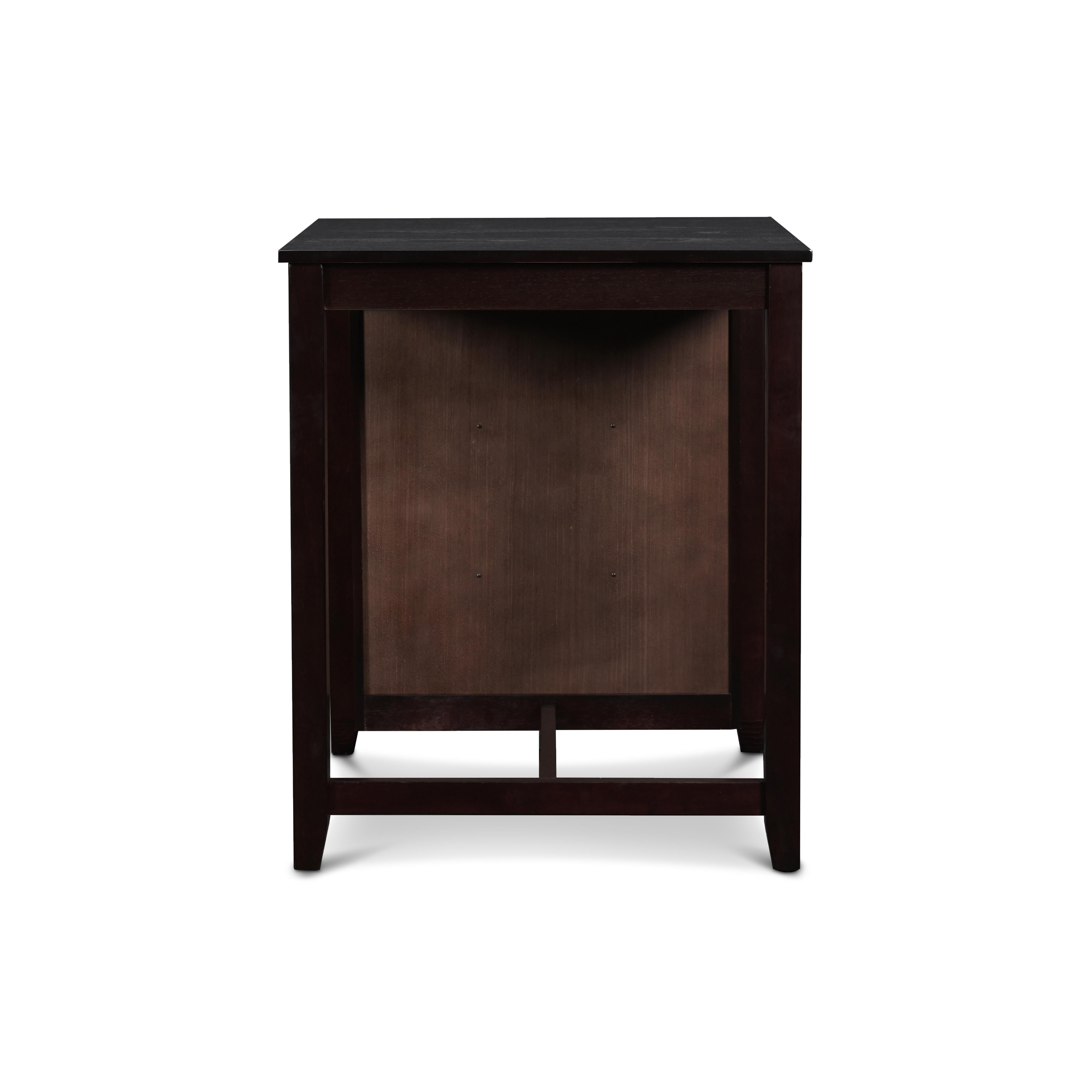 GIA 30" COUNTER TABLE W/2 CHAIRS & STG SHELF-EBONY
