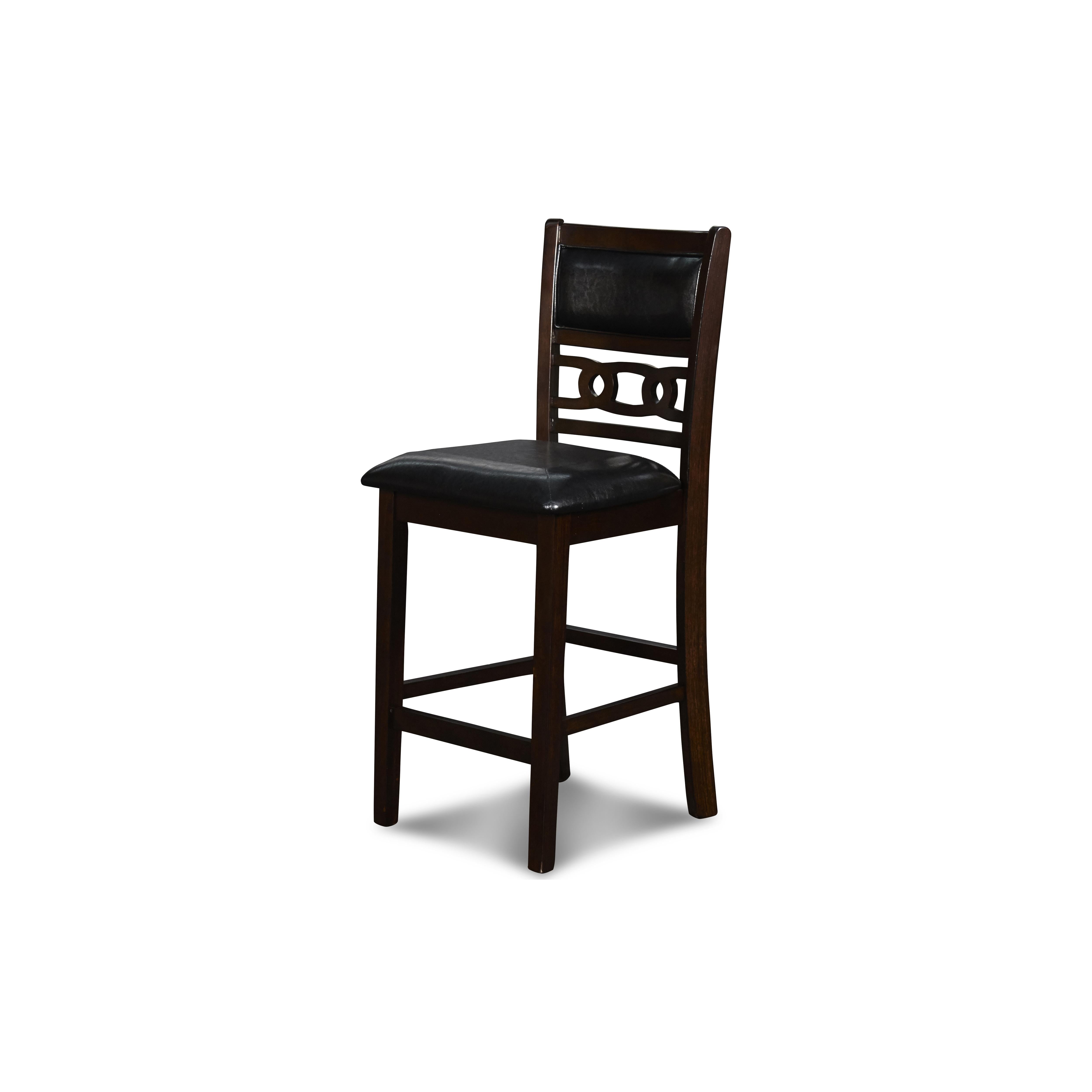 GIA 42" COUNTER DROP LEAF TABLE W/2 CHAIRS-EBONY - Ideal Furniture (Fresno,CA) 
