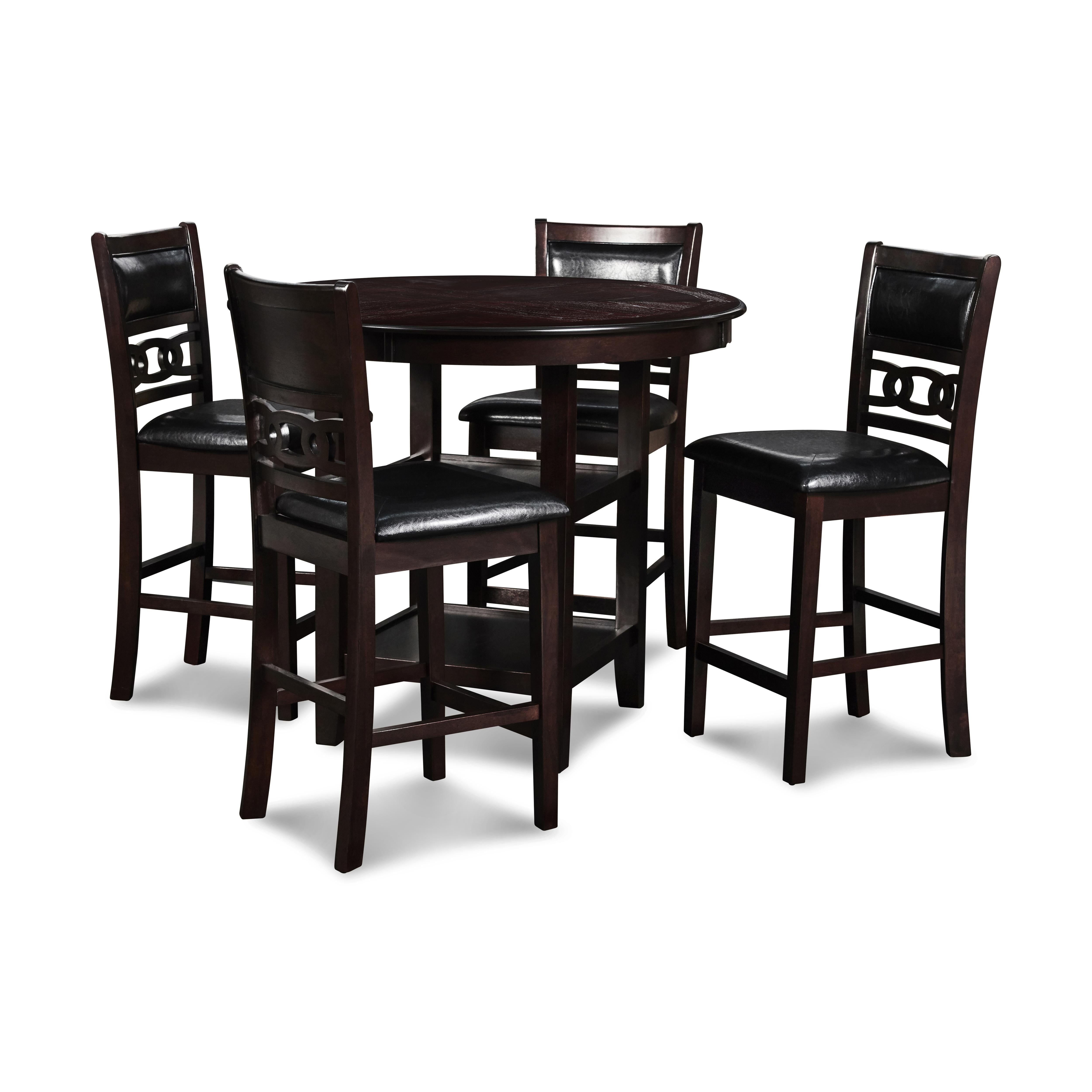 GIA ROUND COUNTER DINING 5 PC SET-EBONY - Ideal Furniture (Fresno,CA) 