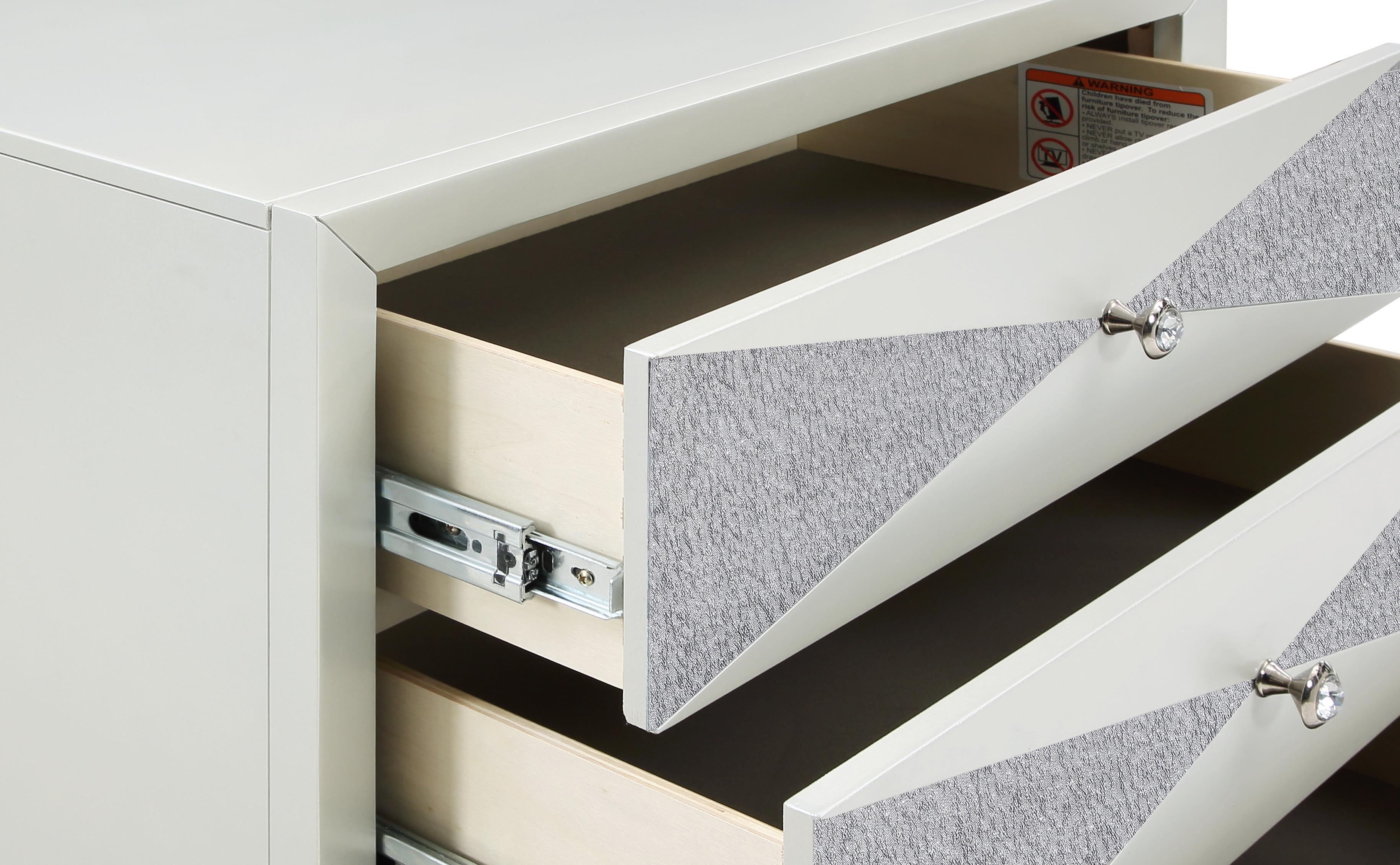 HARLEQUIN NIGHTSTAND-PLATINUM - Ideal Furniture (Fresno,CA) 