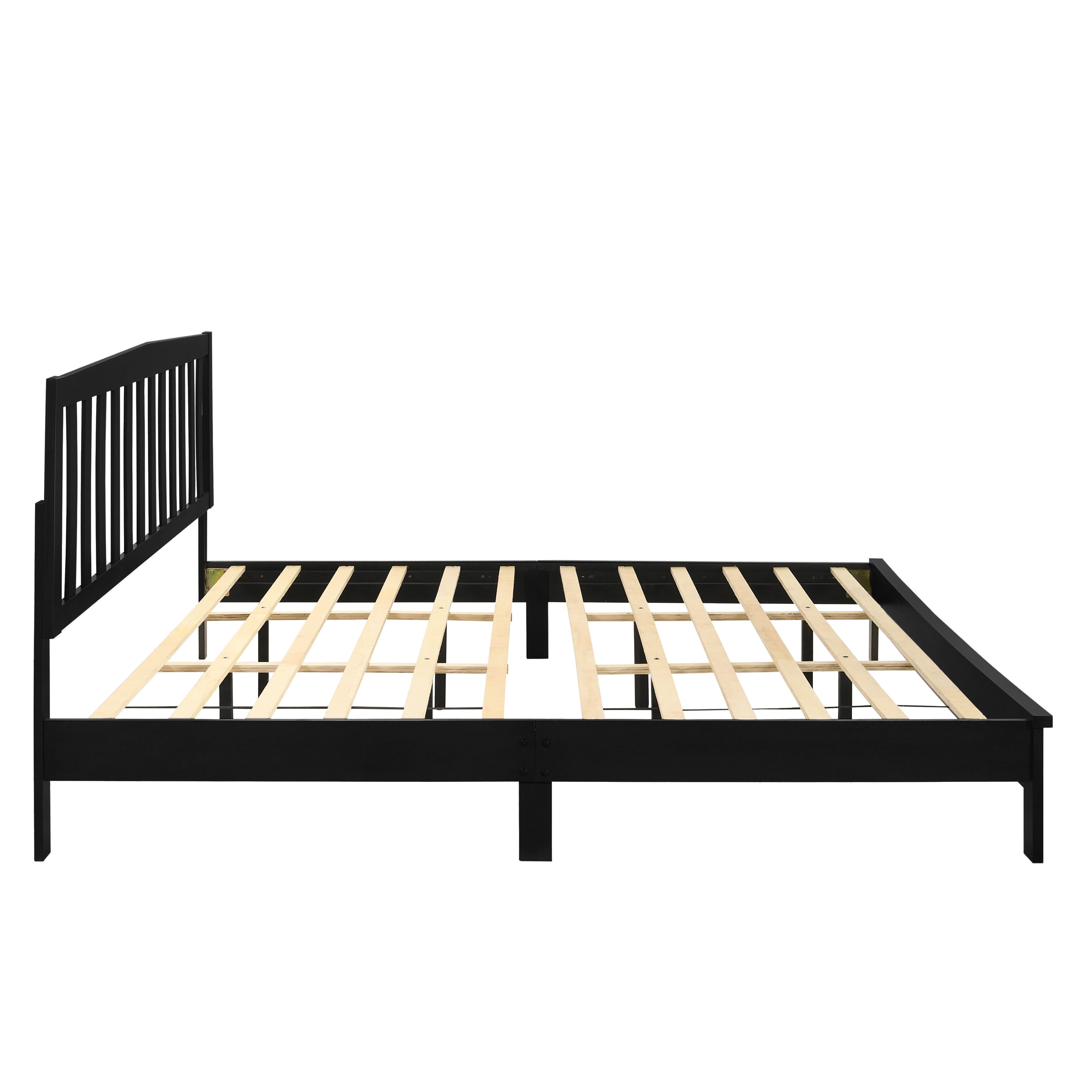 LEO 6/6 EK SLAT BED-HB/FB/RAILS-BLACK - Ideal Furniture (Fresno,CA) 