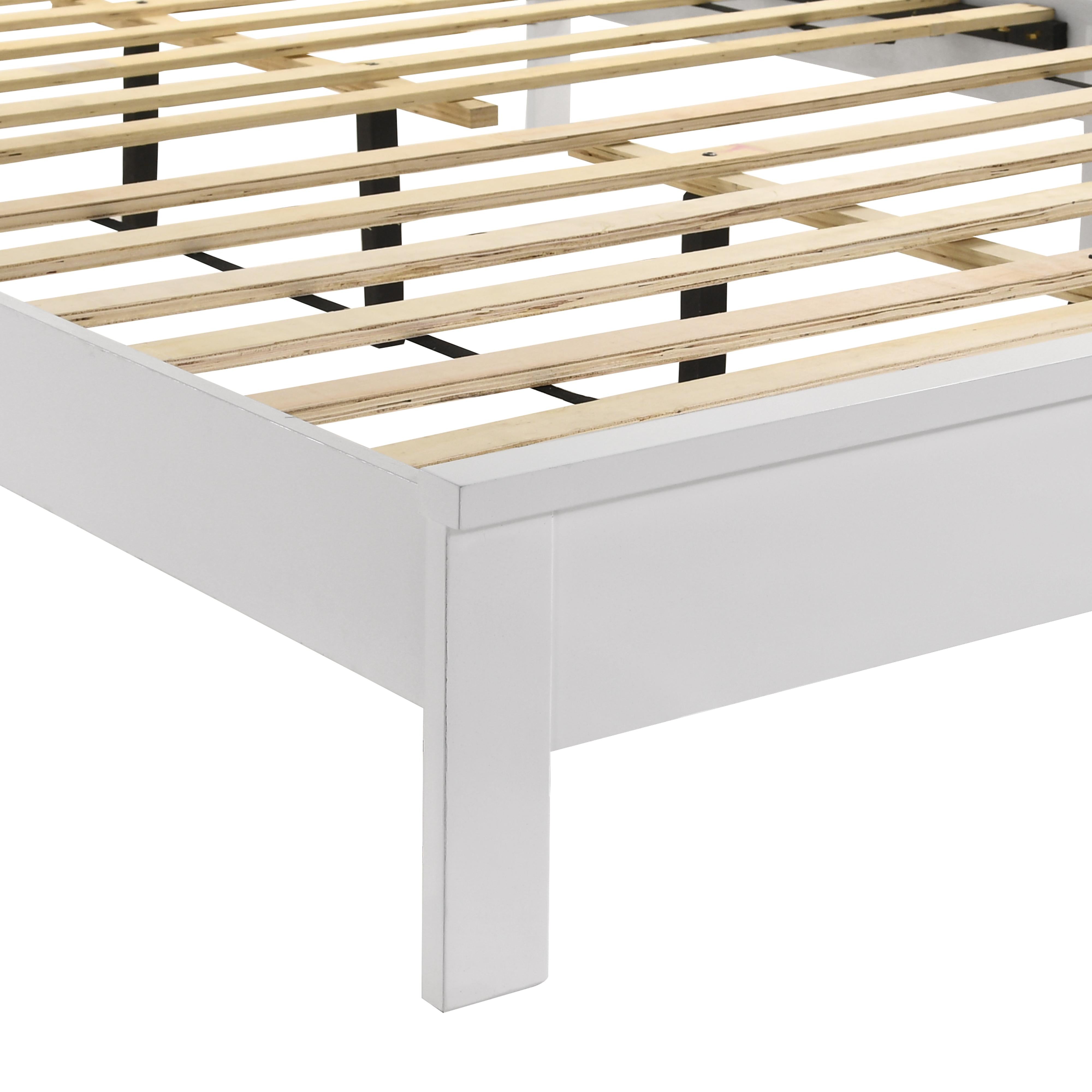 LEO 6/6 EK SLAT BED-HB/FB/RAILS-WHITE - Ideal Furniture (Fresno,CA) 
