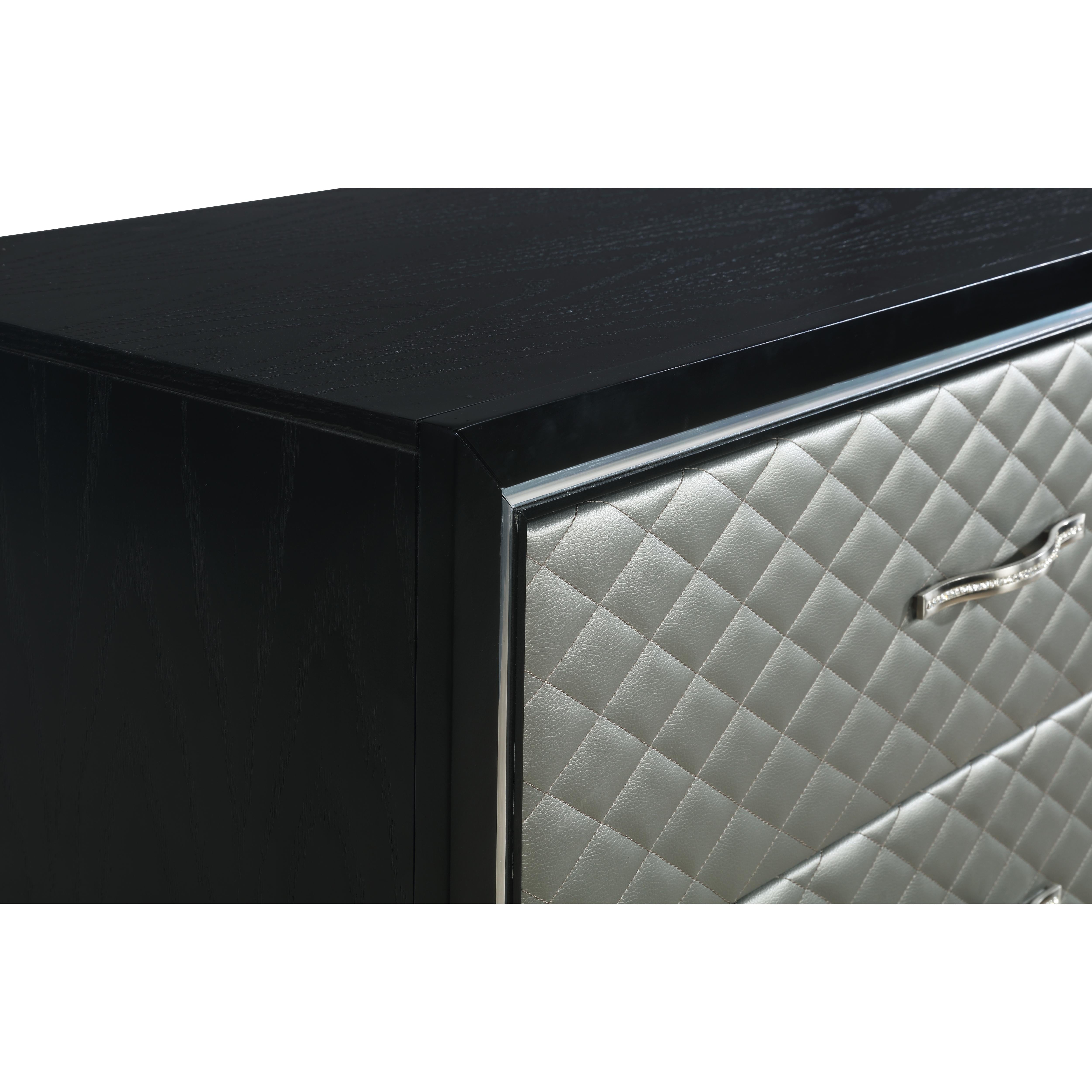 LUXOR CHEST-BLACK/SILVER - Ideal Furniture (Fresno,CA) 