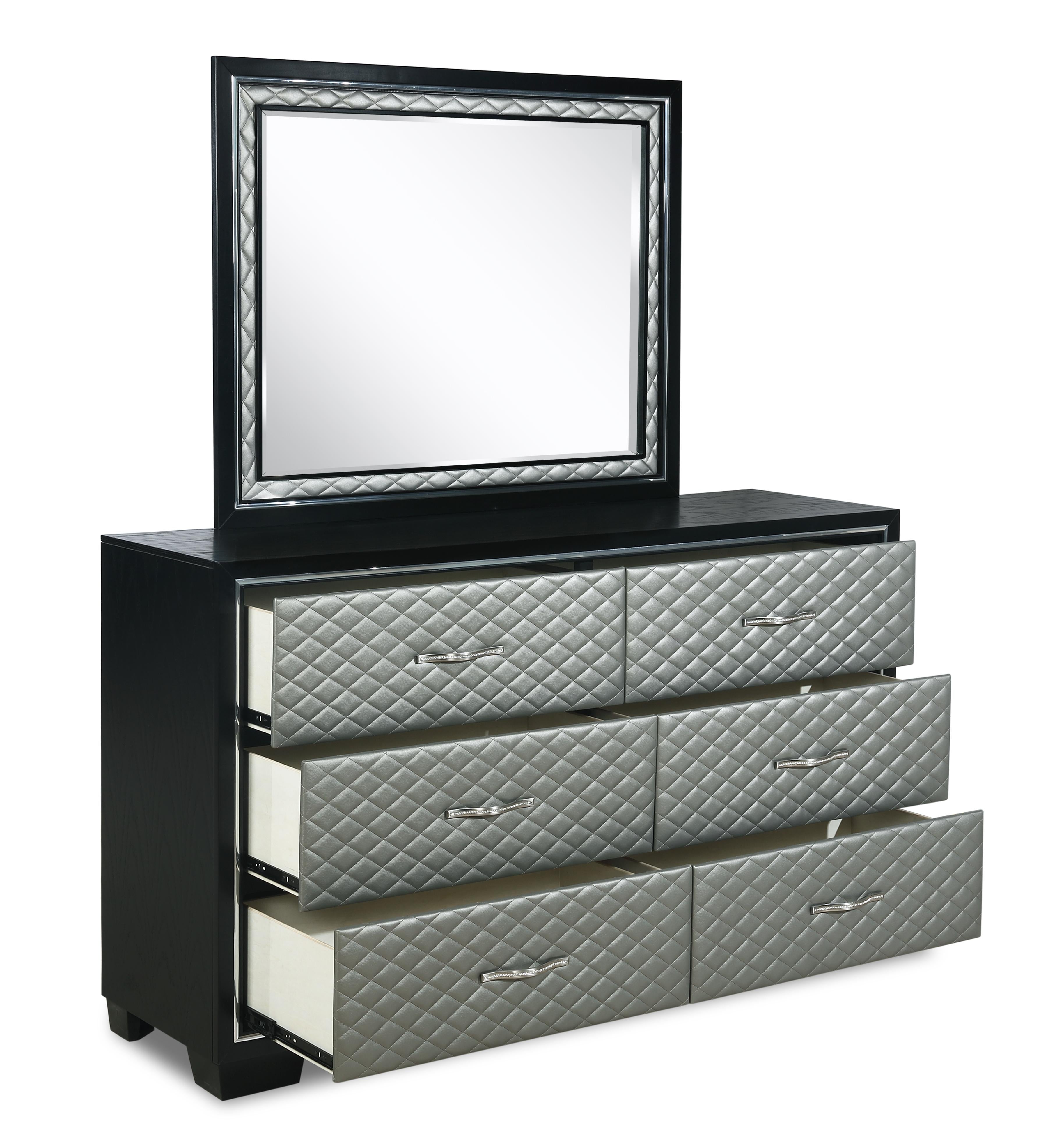 LUXOR DRESSER-BLACK/SILVER - Ideal Furniture (Fresno,CA) 