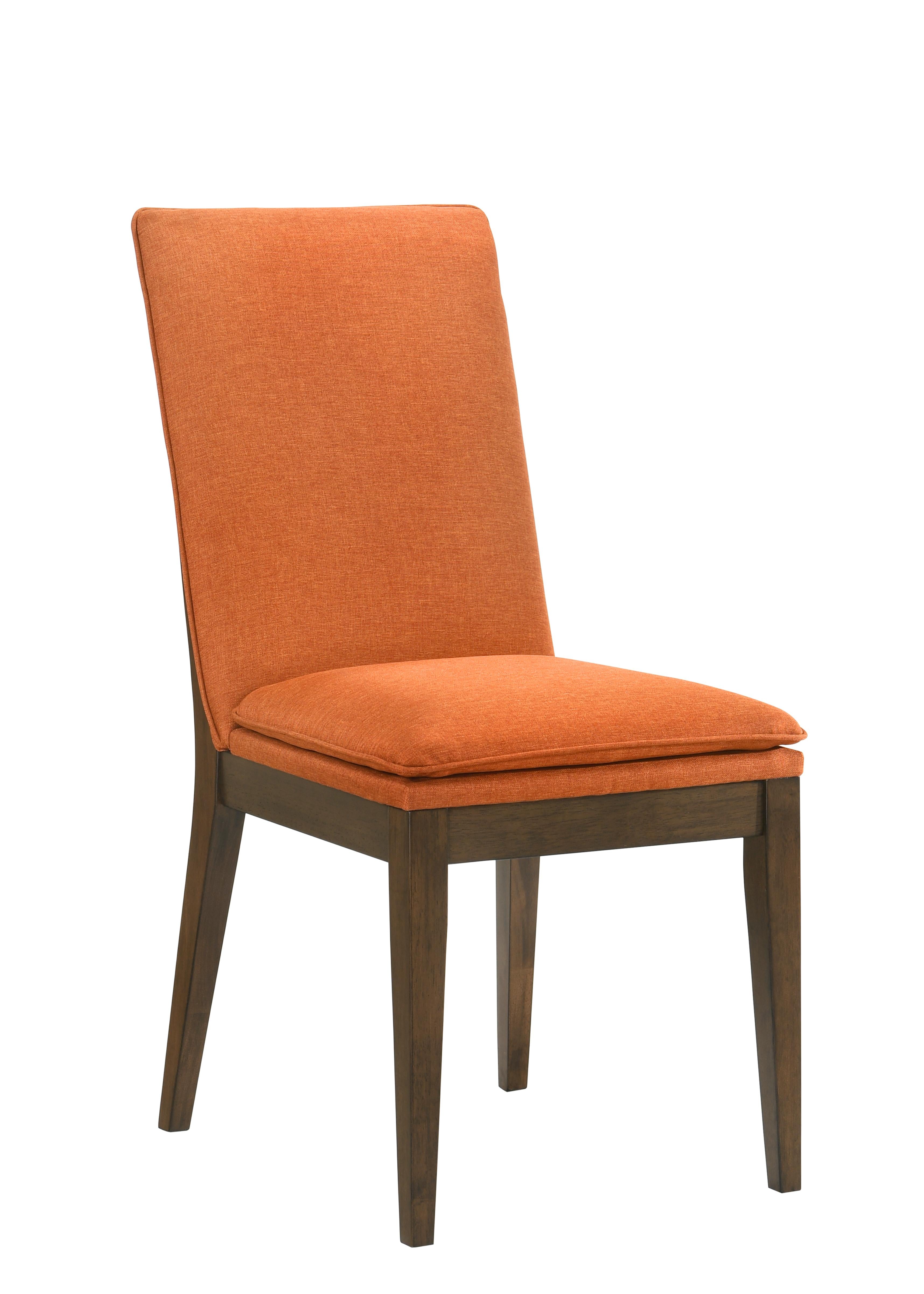 MAGGIE DINING CHAIR W/TERRA COTTA CUSHION-WALNUT - Ideal Furniture (Fresno,CA) 