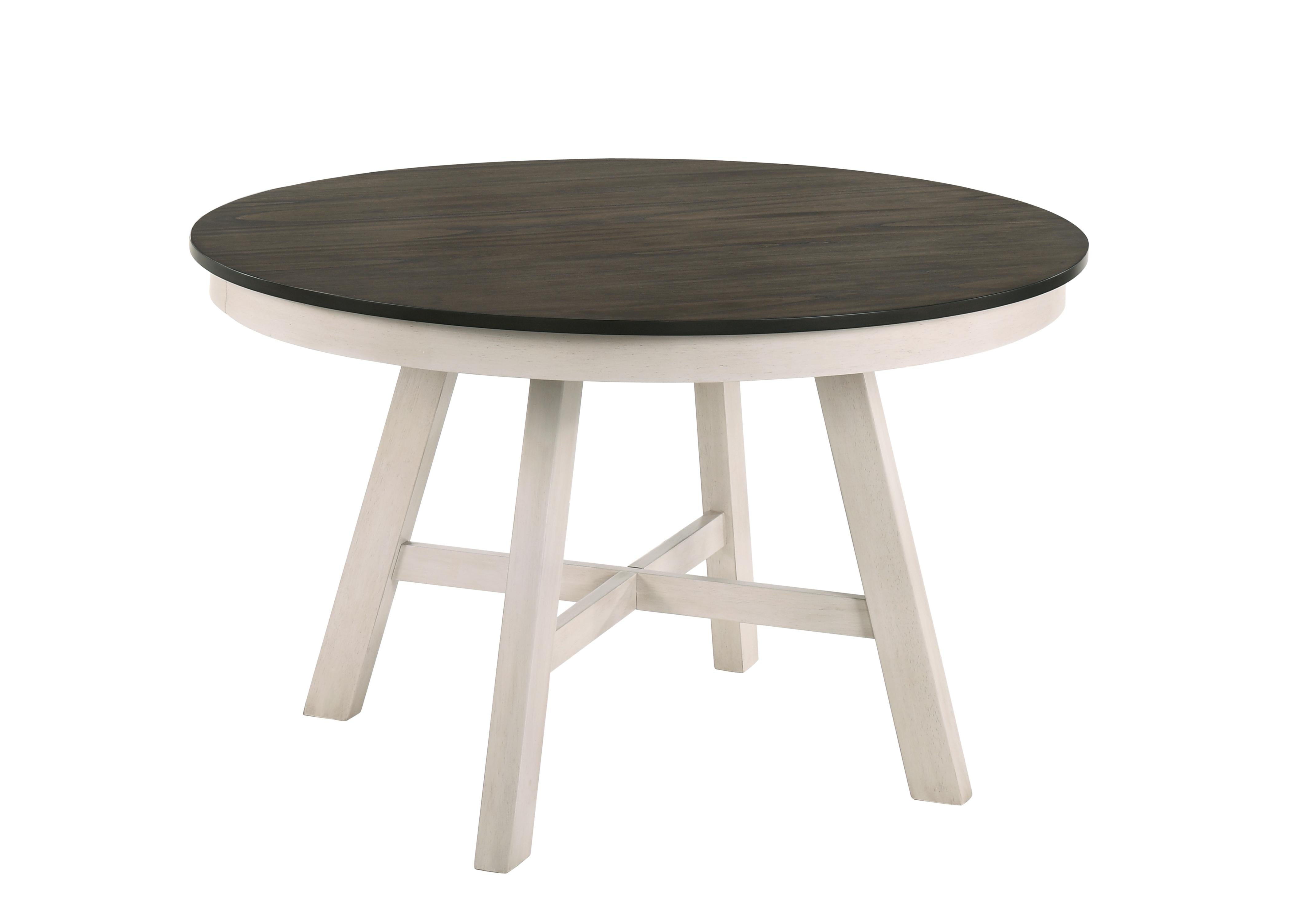MAISIE ROUND TABLE-WHITE/BROWN - Ideal Furniture (Fresno,CA) 
