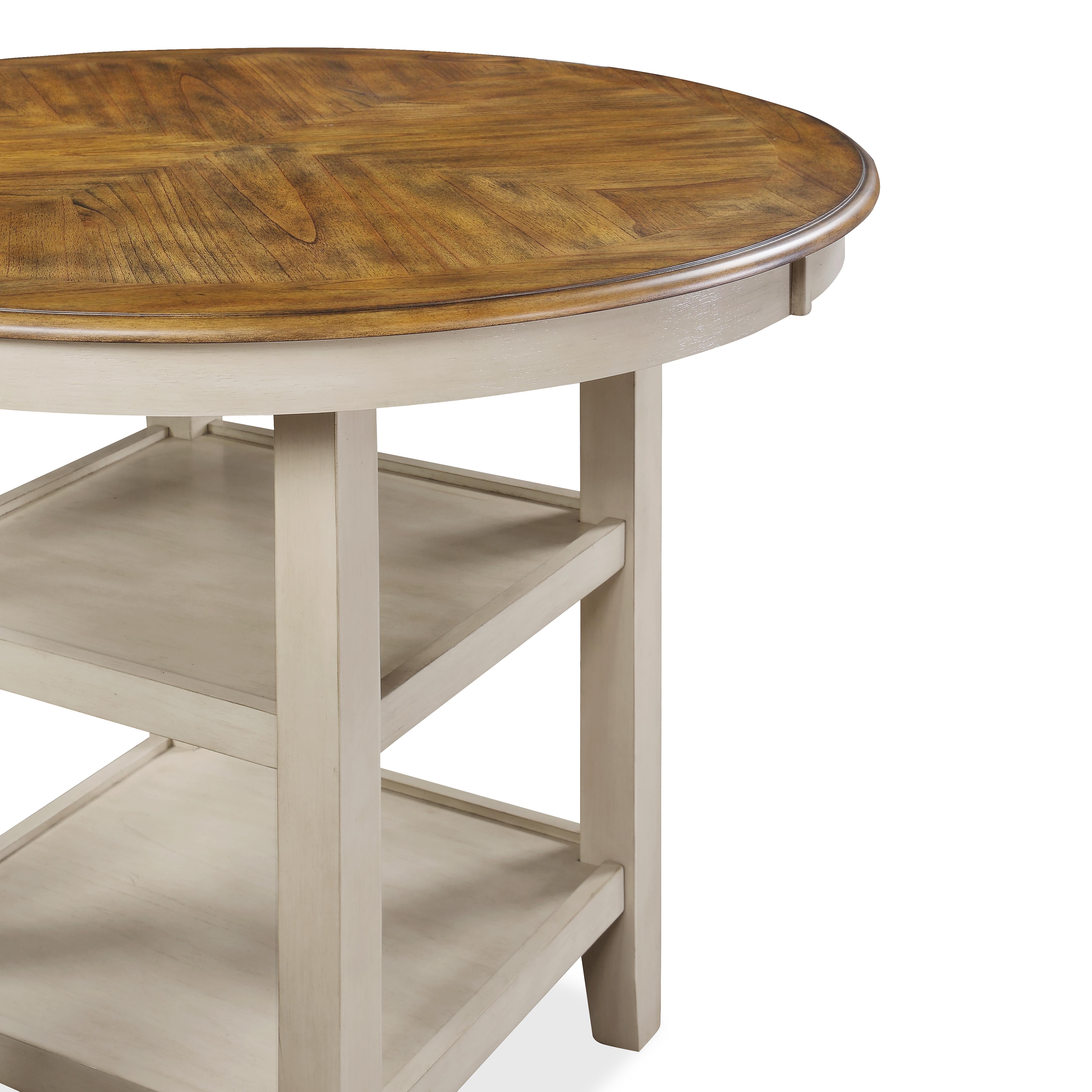 MITCHELL 5 PC COUNTER SET-TWO TONE BISQUE/BROWN - Ideal Furniture (Fresno,CA) 