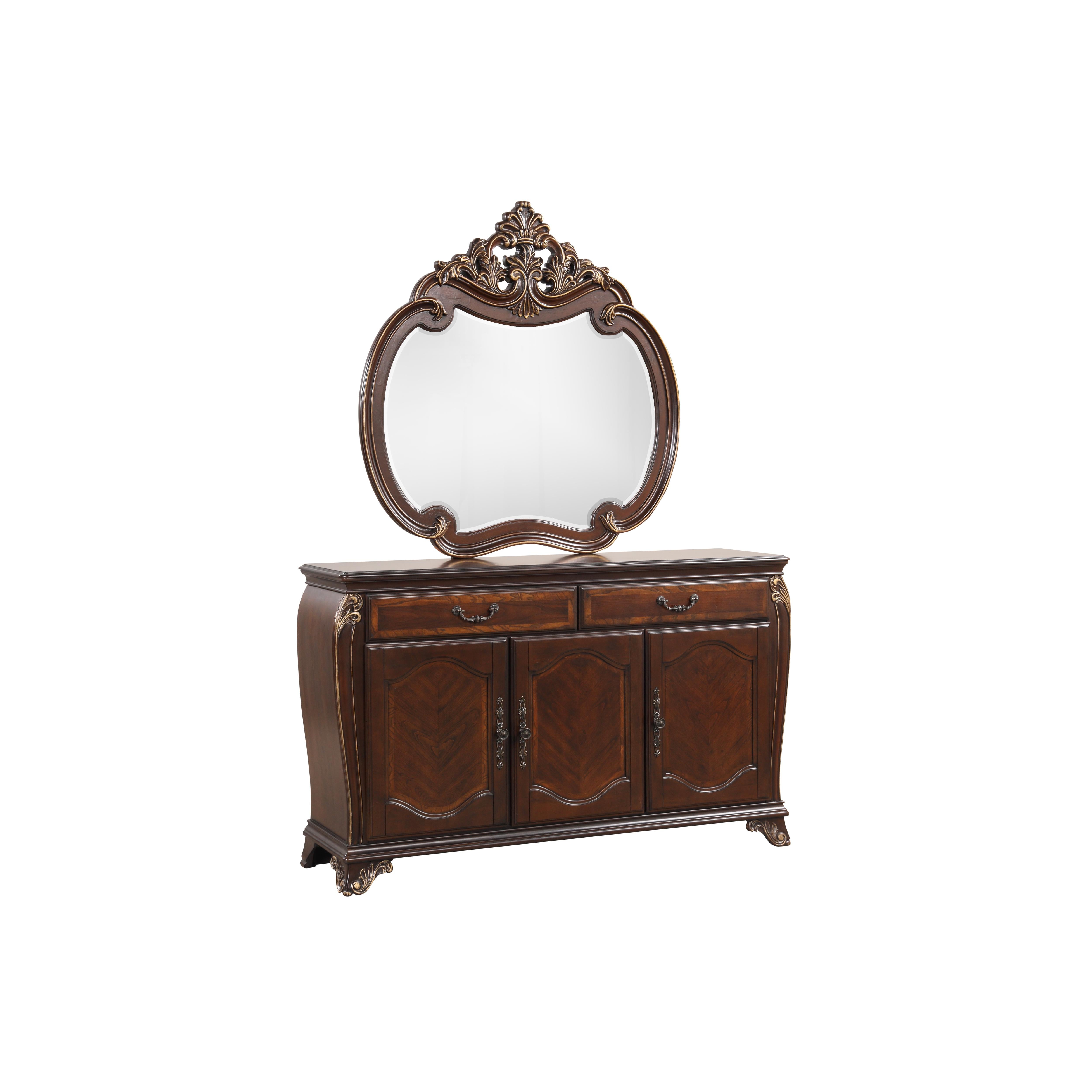 MONTECITO BUFFET MIRROR-CHERRY - Ideal Furniture (Fresno,CA) 