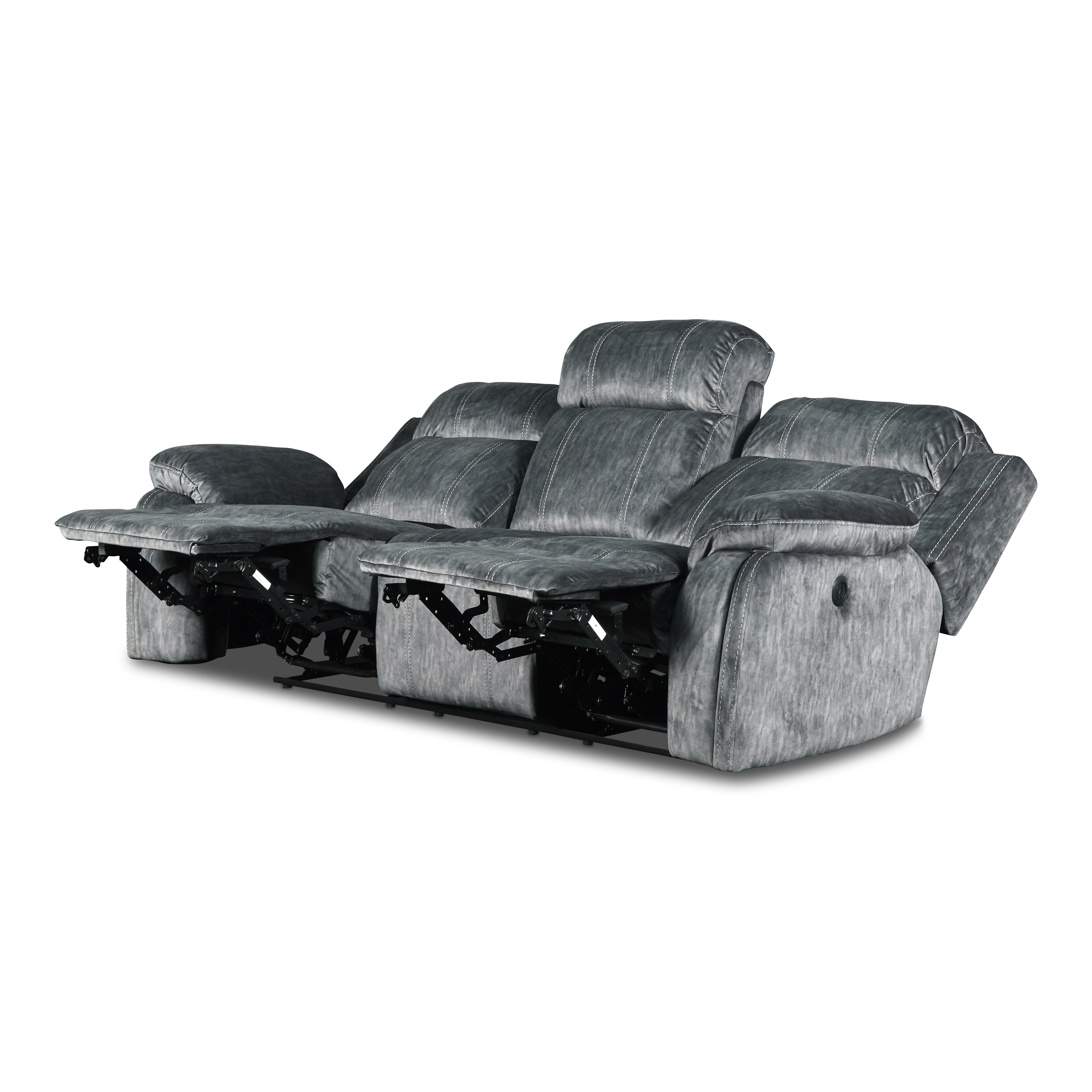 TANGO DUAL RECLINER SOFA W/PWR FR-SHADOW - Ideal Furniture (Fresno,CA) 