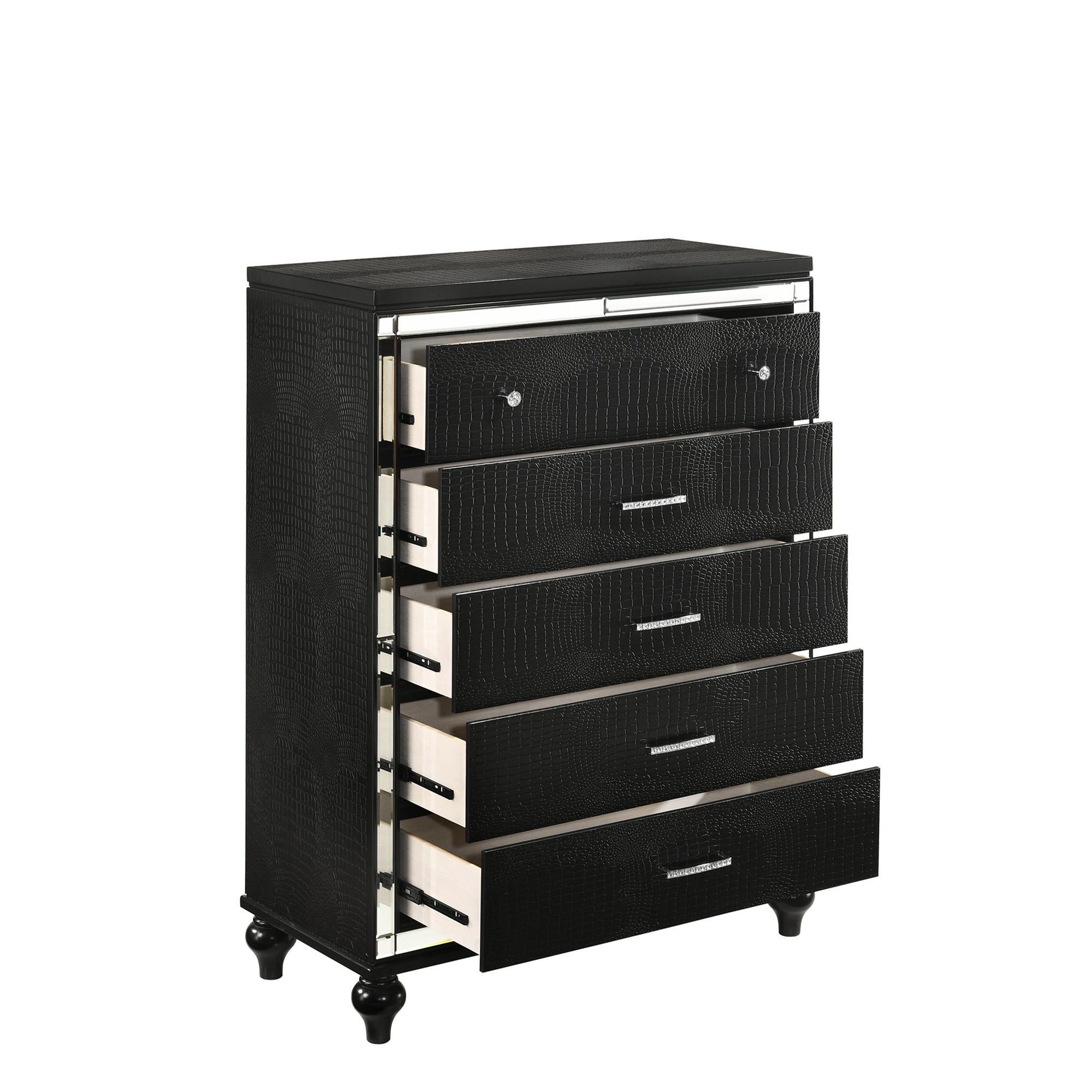 VALENTINO CHEST-BLACK - Ideal Furniture (Fresno,CA) 