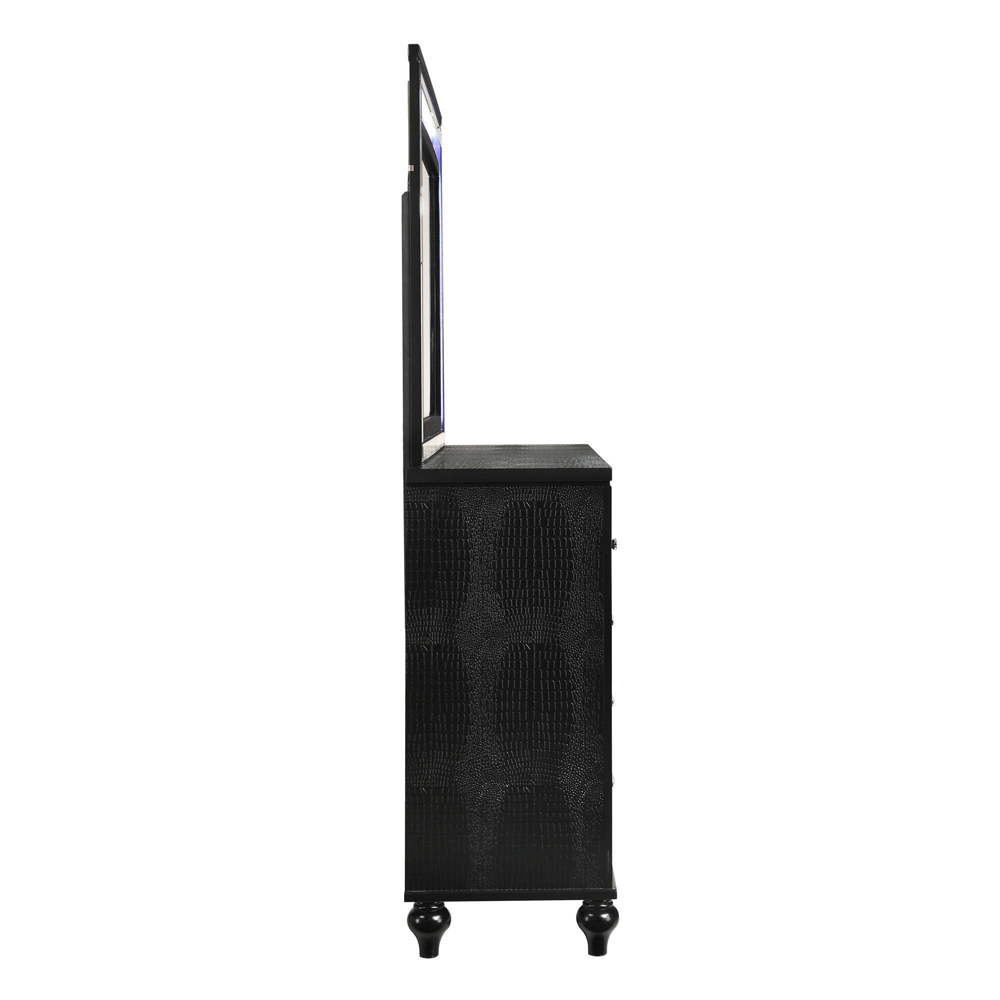 VALENTINO LIGHTED MIRROR-BLACK - Ideal Furniture (Fresno,CA) 