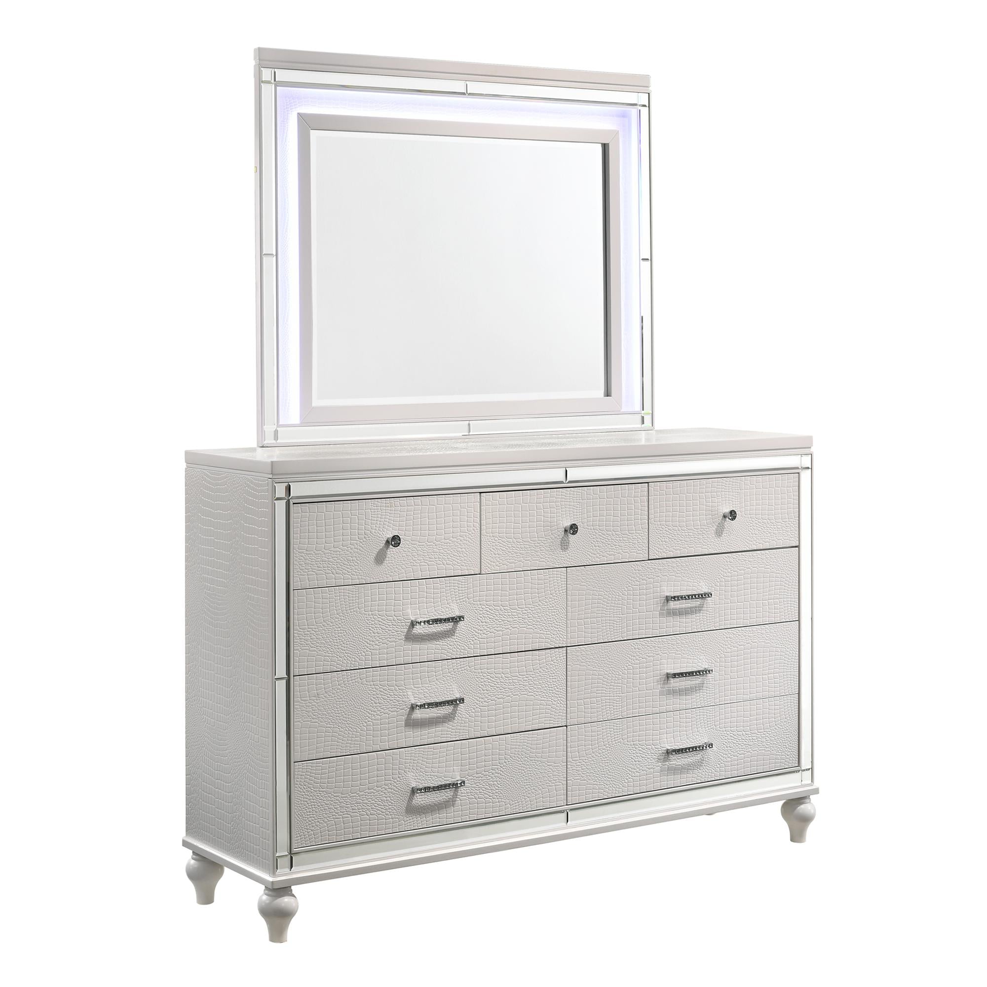 VALENTINO LIGHTED MIRROR-WHITE - Ideal Furniture (Fresno,CA) 