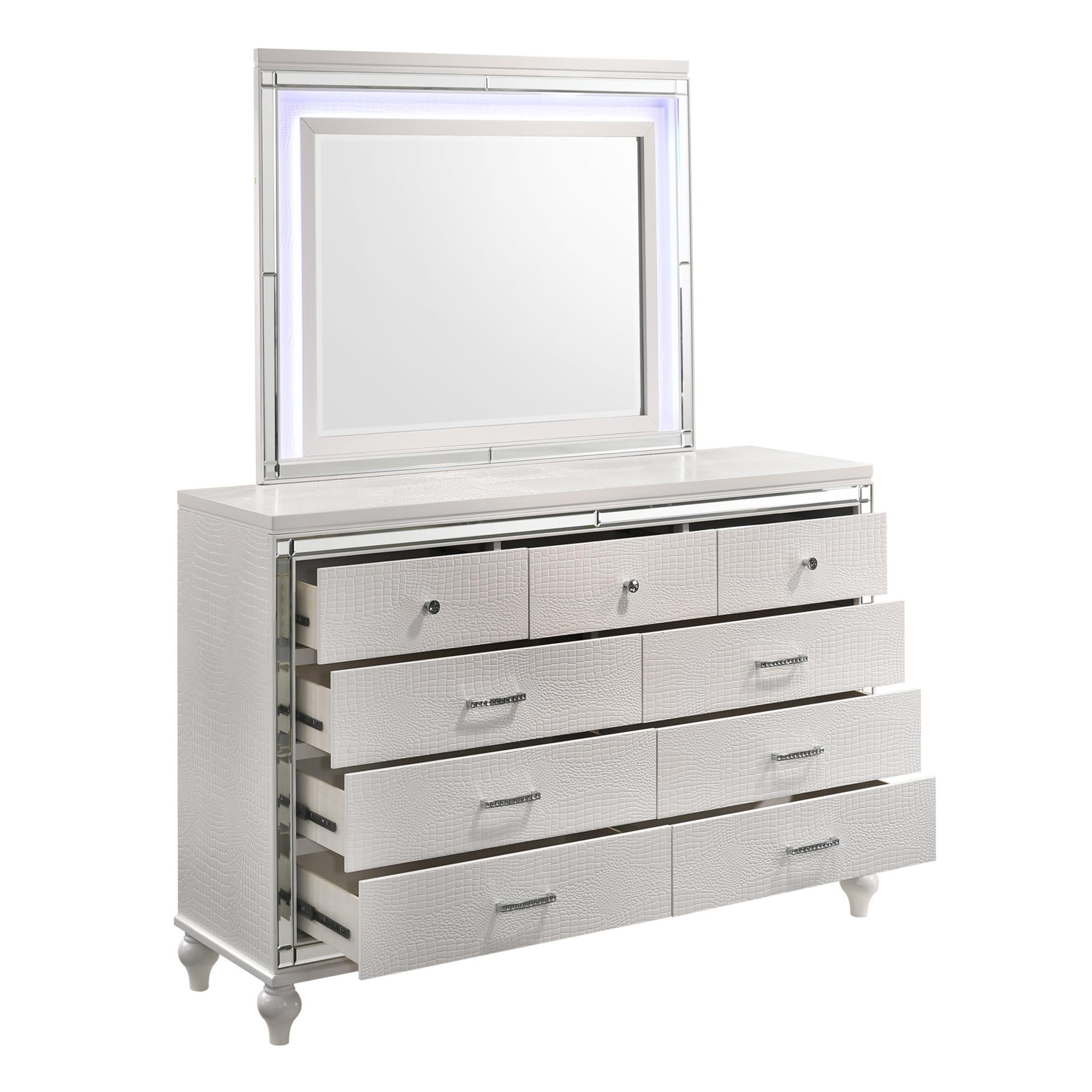 VALENTINO LIGHTED MIRROR-WHITE - Ideal Furniture (Fresno,CA) 