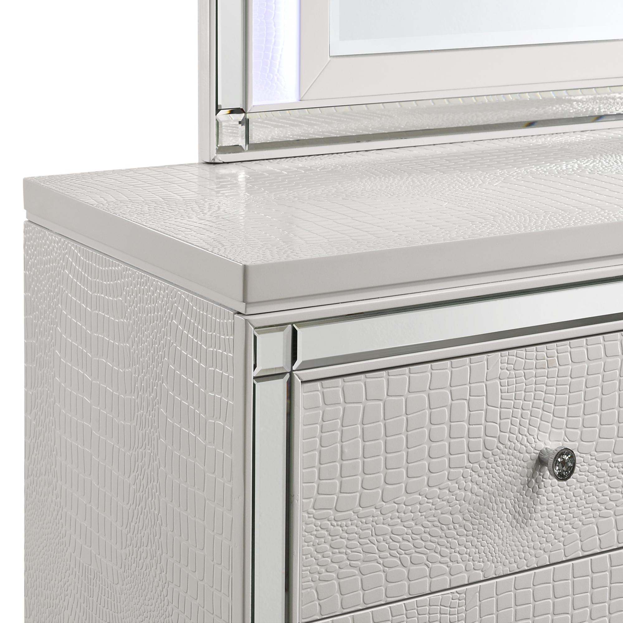 VALENTINO LIGHTED MIRROR-WHITE - Ideal Furniture (Fresno,CA) 