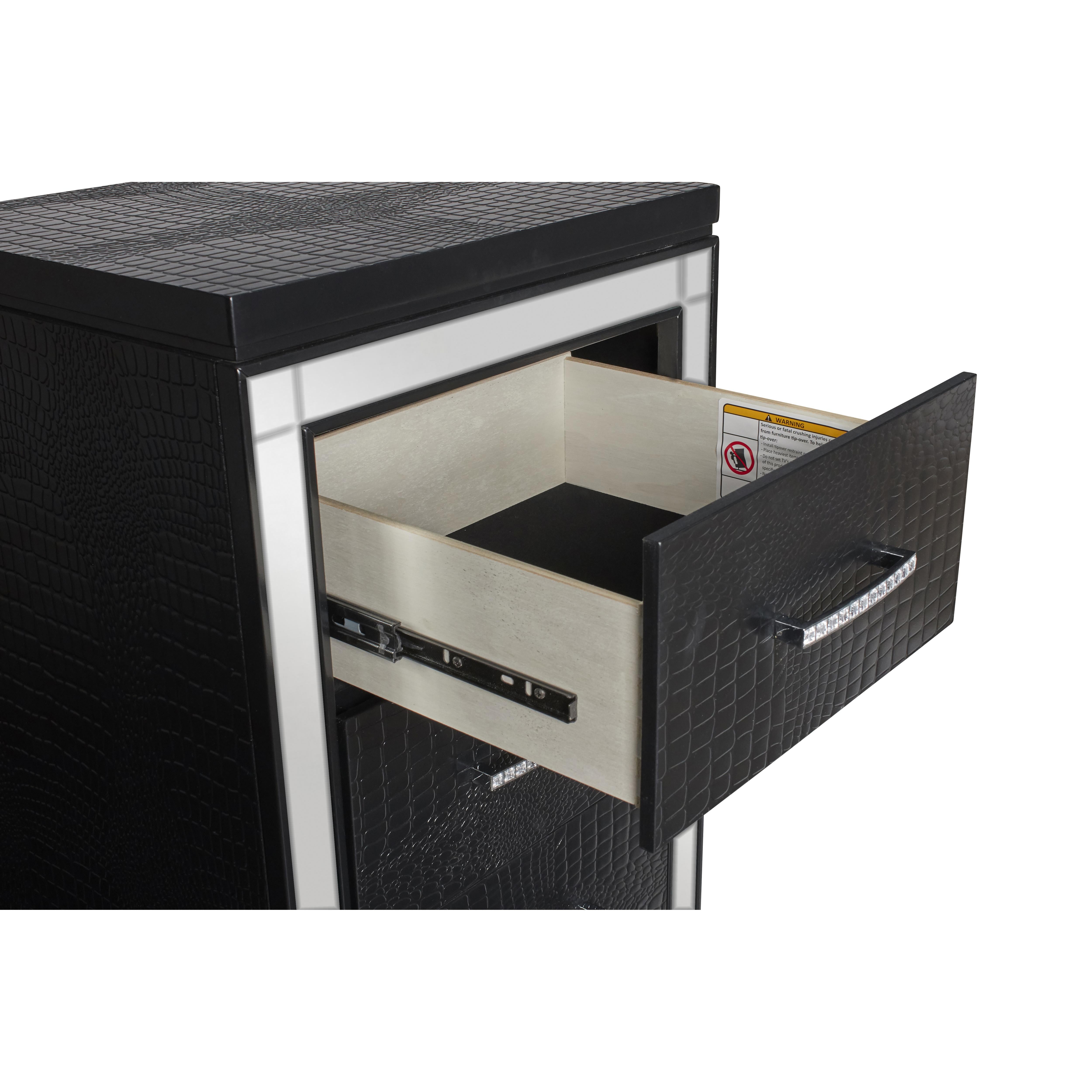 VALENTINO LINGERIE CHEST-BLACK - Ideal Furniture (Fresno,CA) 