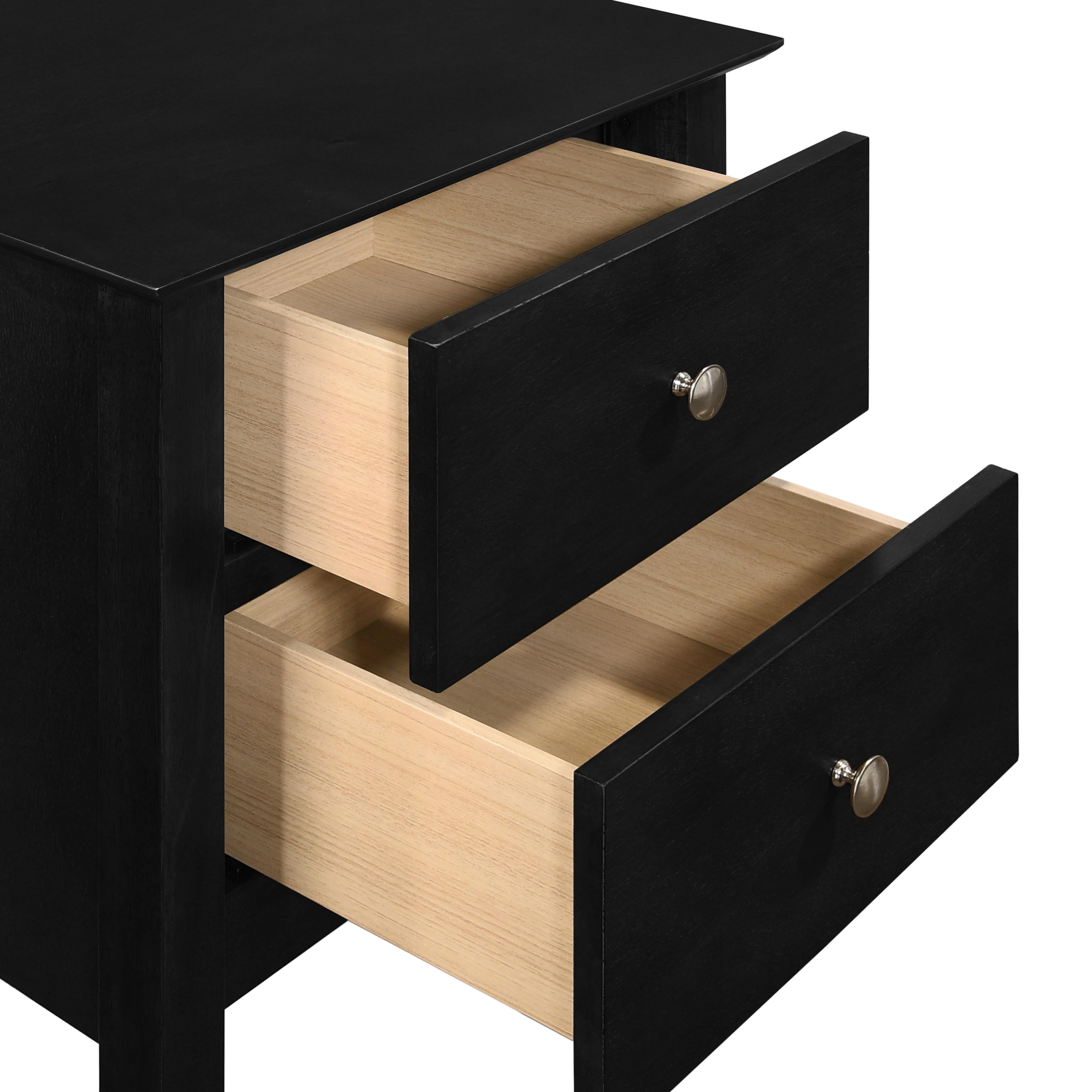 ZODIAC 2 DRAWER NIGHTSTAND-BLACK - Ideal Furniture (Fresno,CA) 