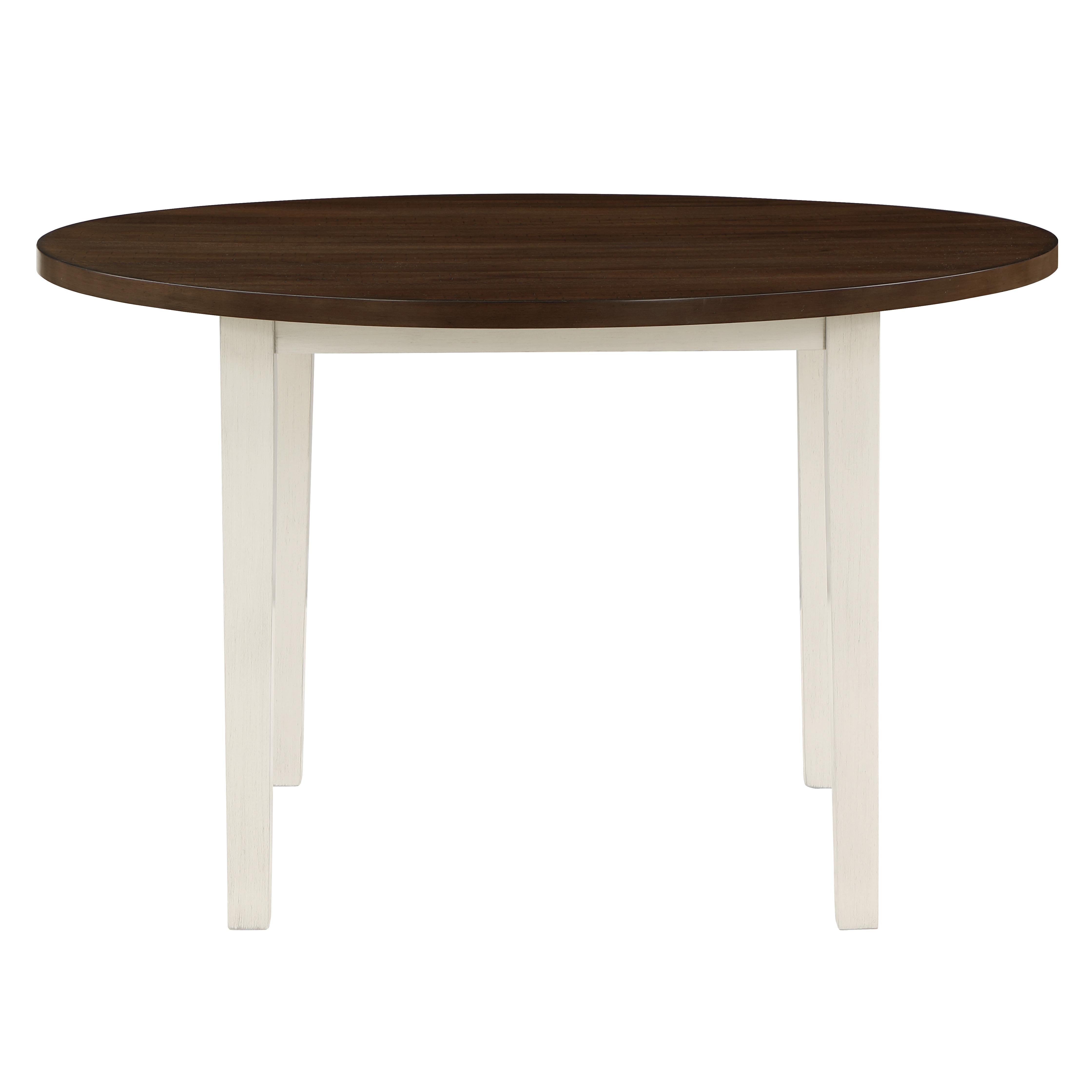 HUDSON 48" ROUND DINING TABLE & 4 CHAIR SET-BROWN/CREME - Ideal Furniture (Fresno,CA) 