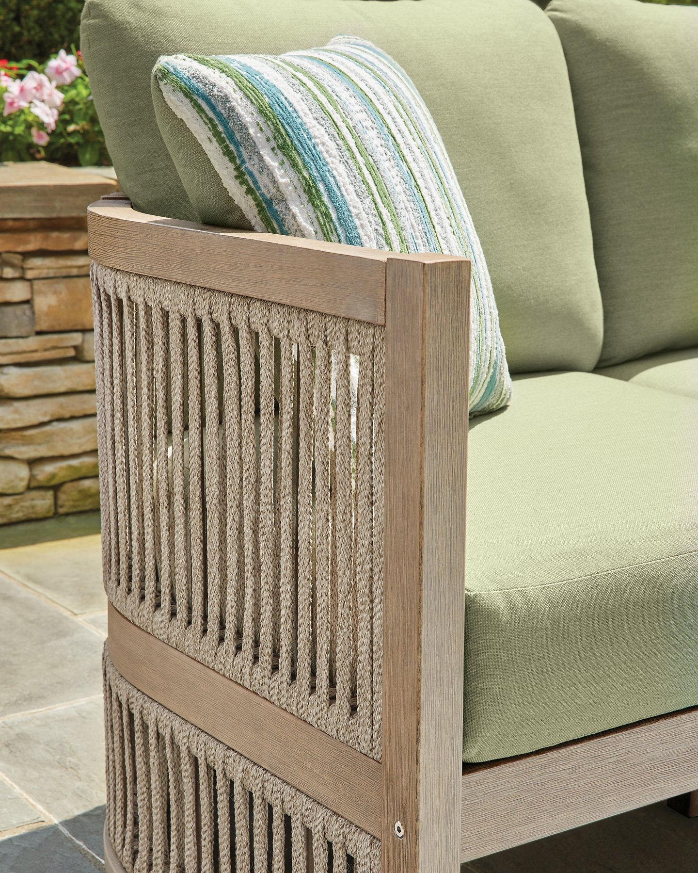 Serena Shores Outdoor Sofa with Cushion - Ideal Furniture (Fresno,CA) 
