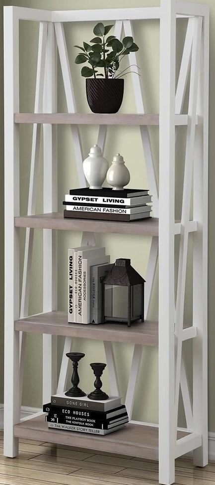 Parker House Americana Modern Etagere Bookcase in Cotton - Ideal Furniture (Fresno,CA) 