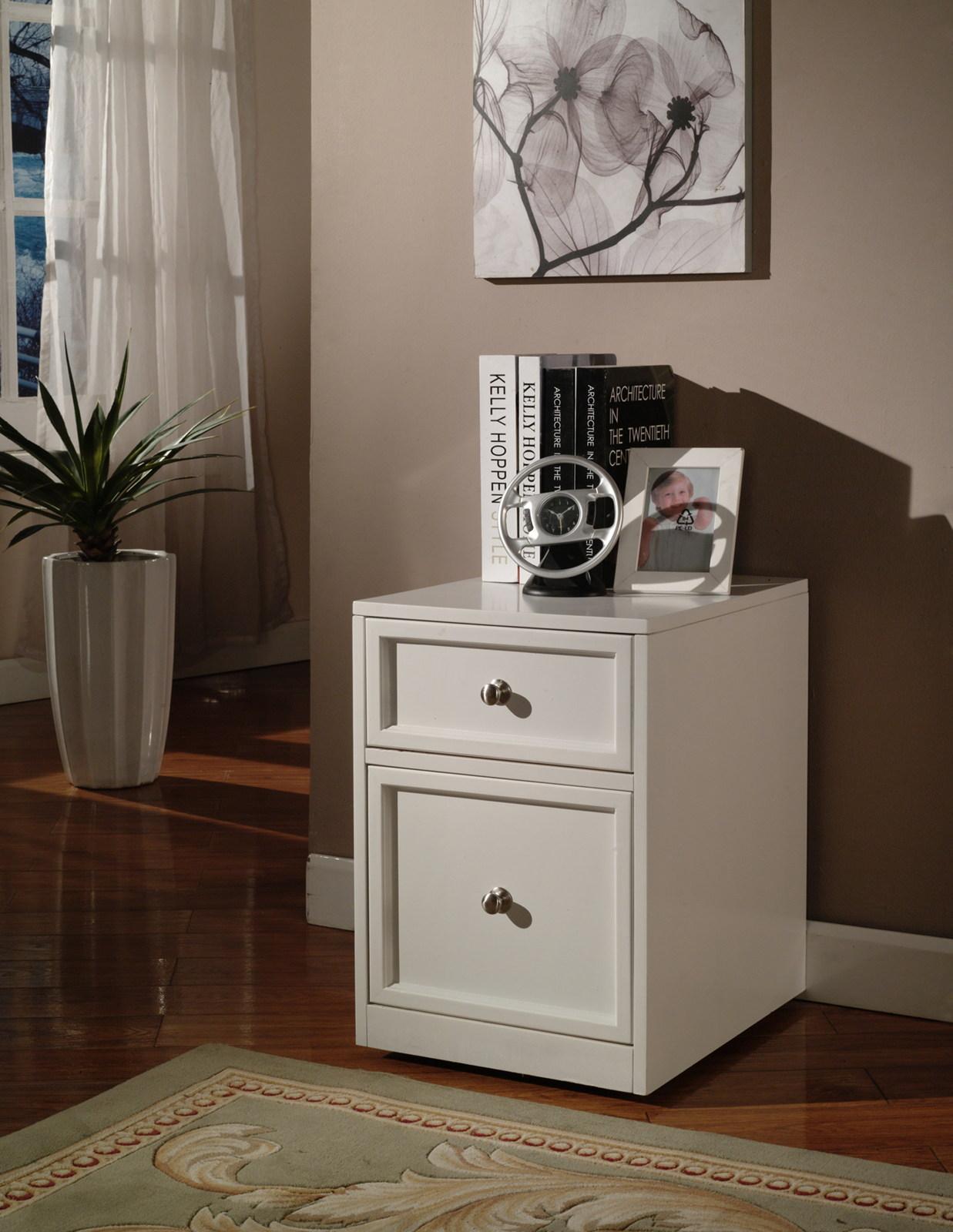 Parker House Boca 5-Piece L-Shaped Modular Office Credenza in Cottage White