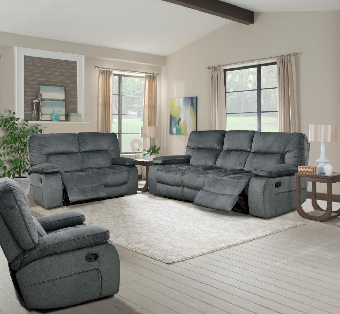 Parker House Chapman Sofa Dual Recliner Manual with Drop Down in Polo - Ideal Furniture (Fresno,CA) 