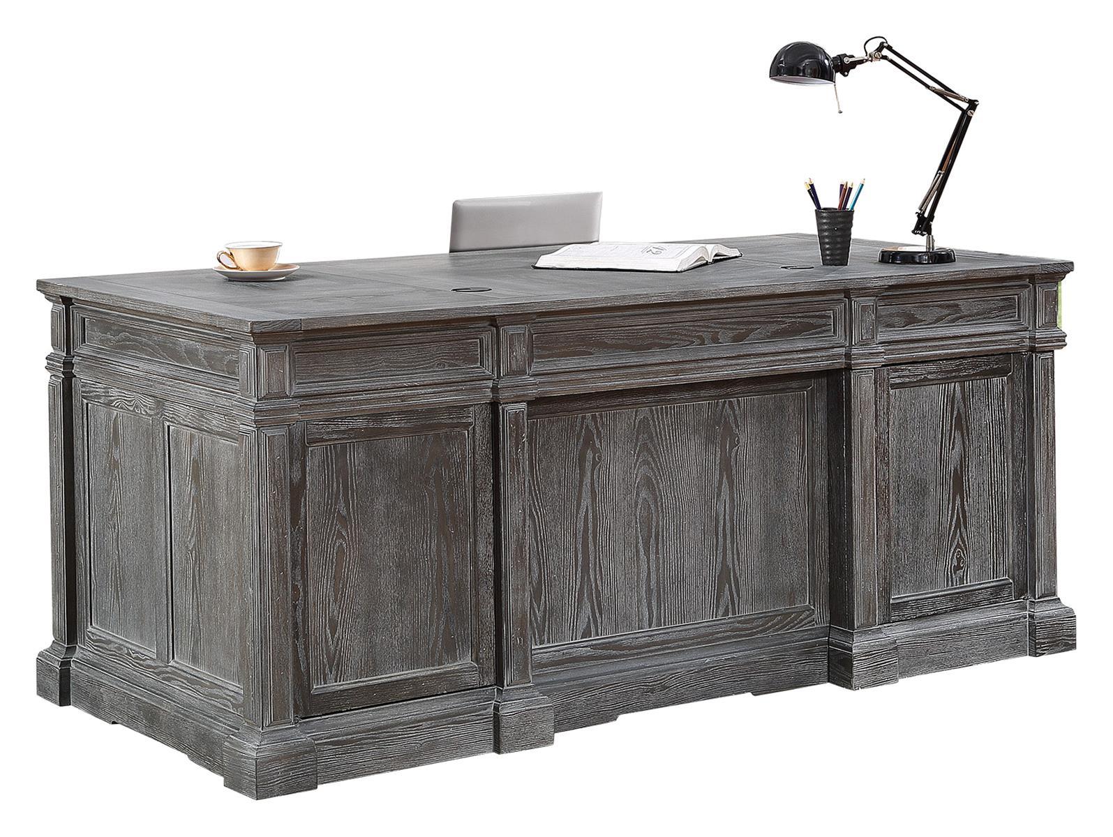 Parker House Gramercy Park Double Pedestal Executive Desk in Vintage Burnished Smoke-3