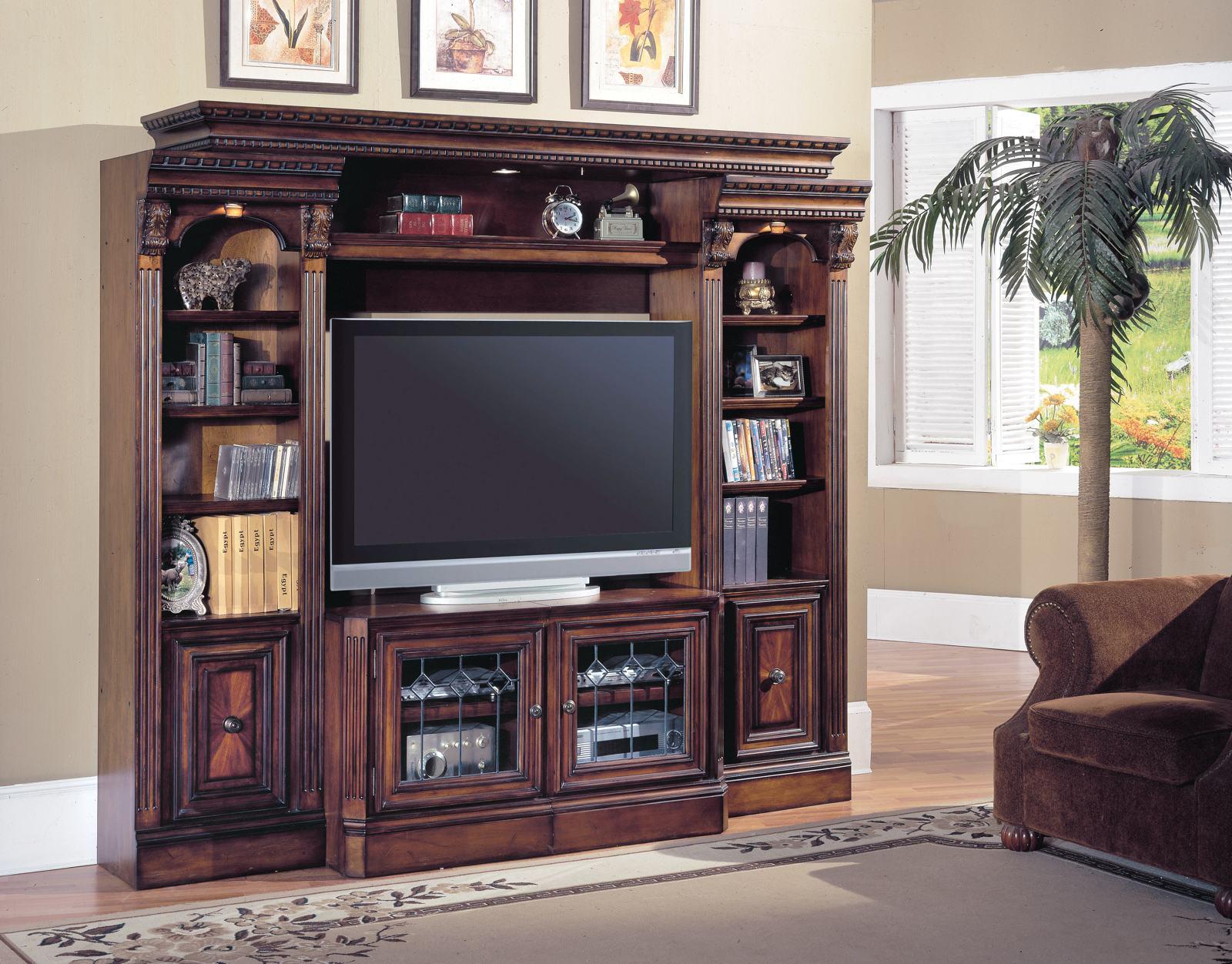 Parker House Huntington Expandable Spacesaver Entertainment Wall in Vintage Pecan