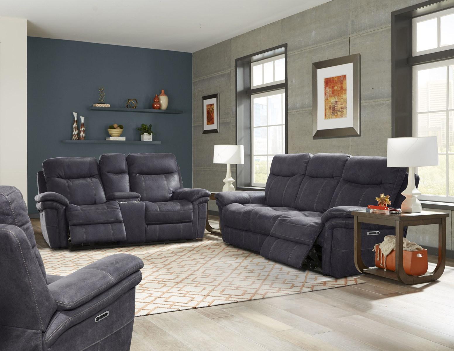 Parker House Mason Recliner Power with USB Charging Port and Power Hradrest in Charcoal - Ideal Furniture (Fresno,CA) 