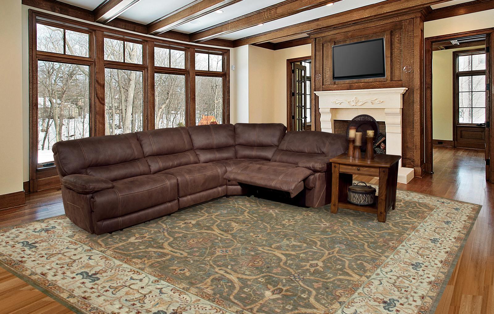 Parker House Pegasus 4pc Power Recliner Sectional in Dark Kahlua