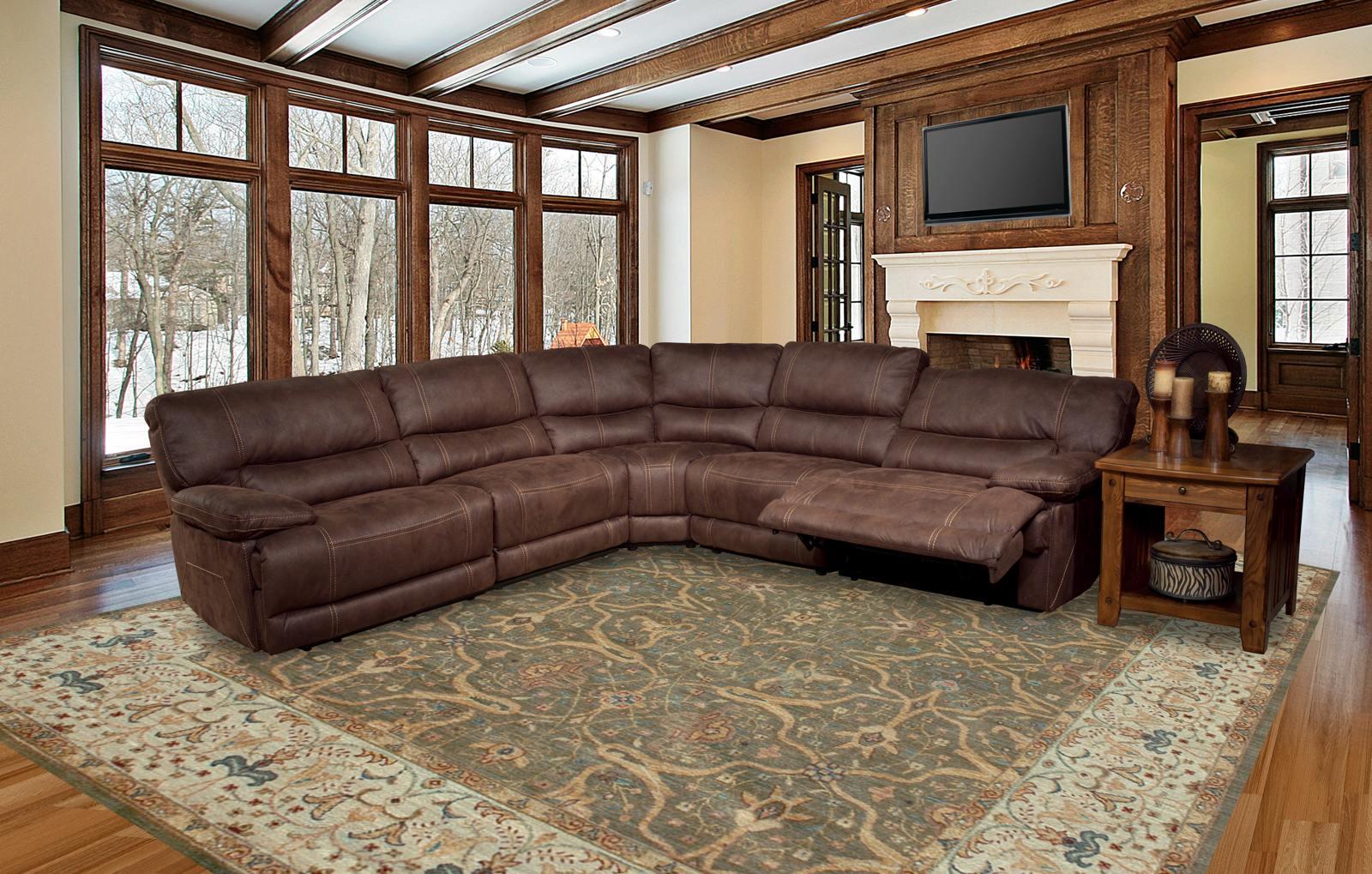 Parker House Pegasus 5pc Power Recliner Sectional in Dark Kahlua