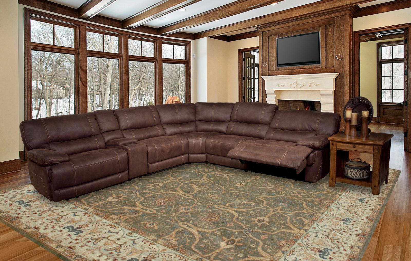 Parker House Pegasus 6pc Power Recliner Sectional in Dark Kahlua - Ideal Furniture (Fresno,CA) 