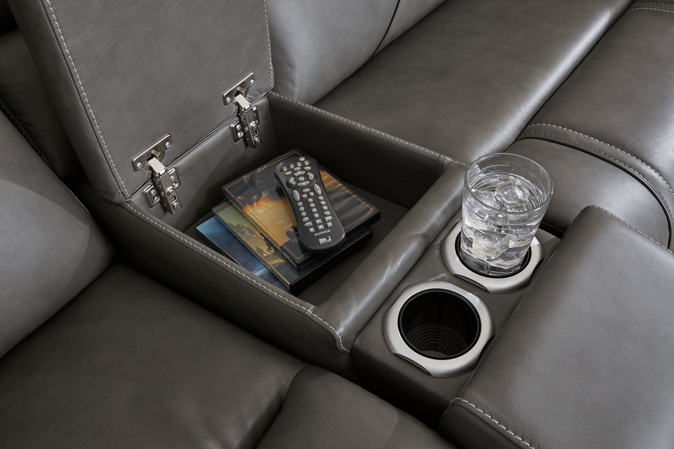 5Z - Pittson Power Reclining Sectional Loveseat with Console - Ideal Furniture (Fresno,CA) 