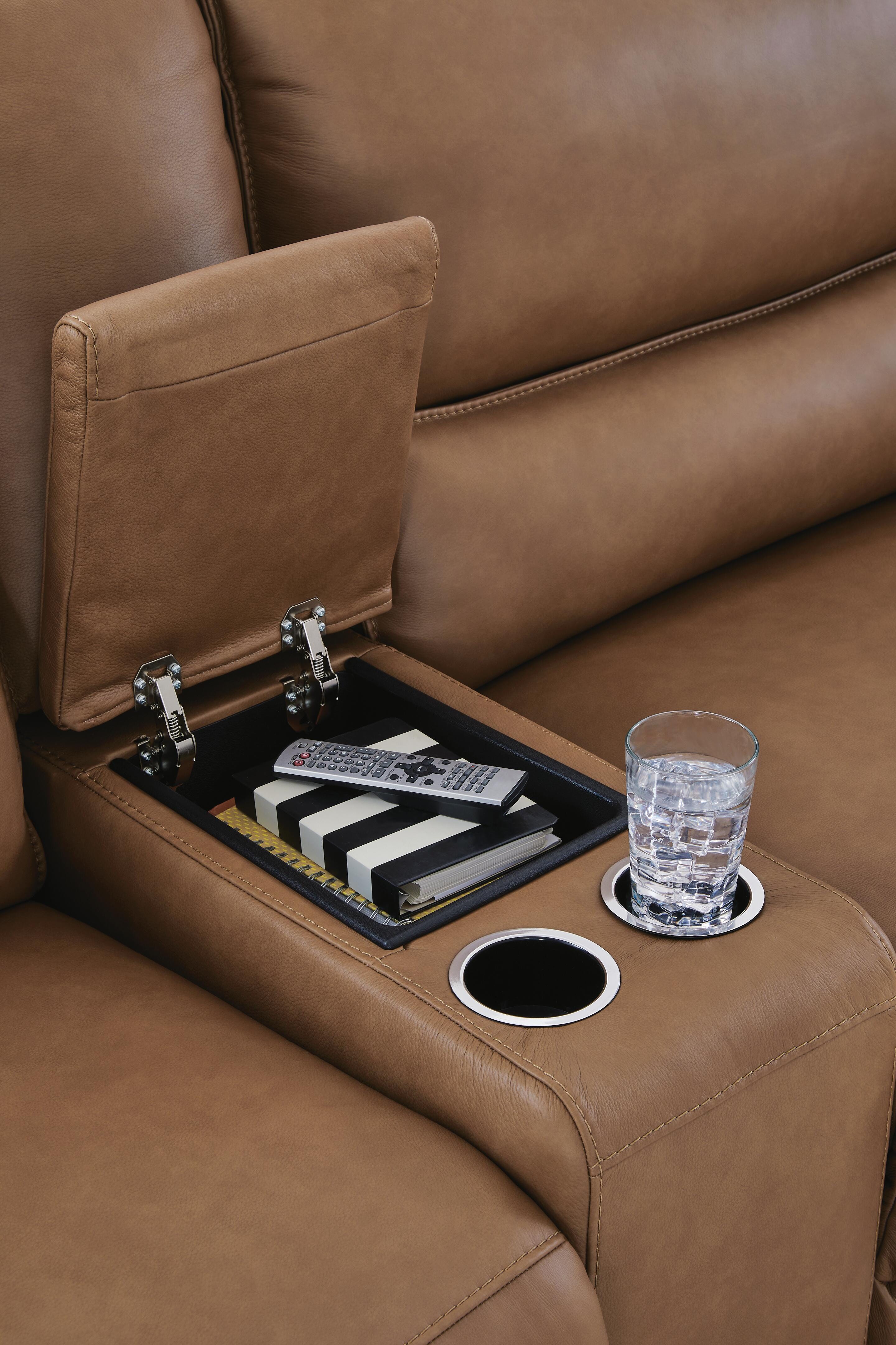 DeepWakes Power Reclining Sectional with Chaise - Ideal Furniture (Fresno,CA) 
