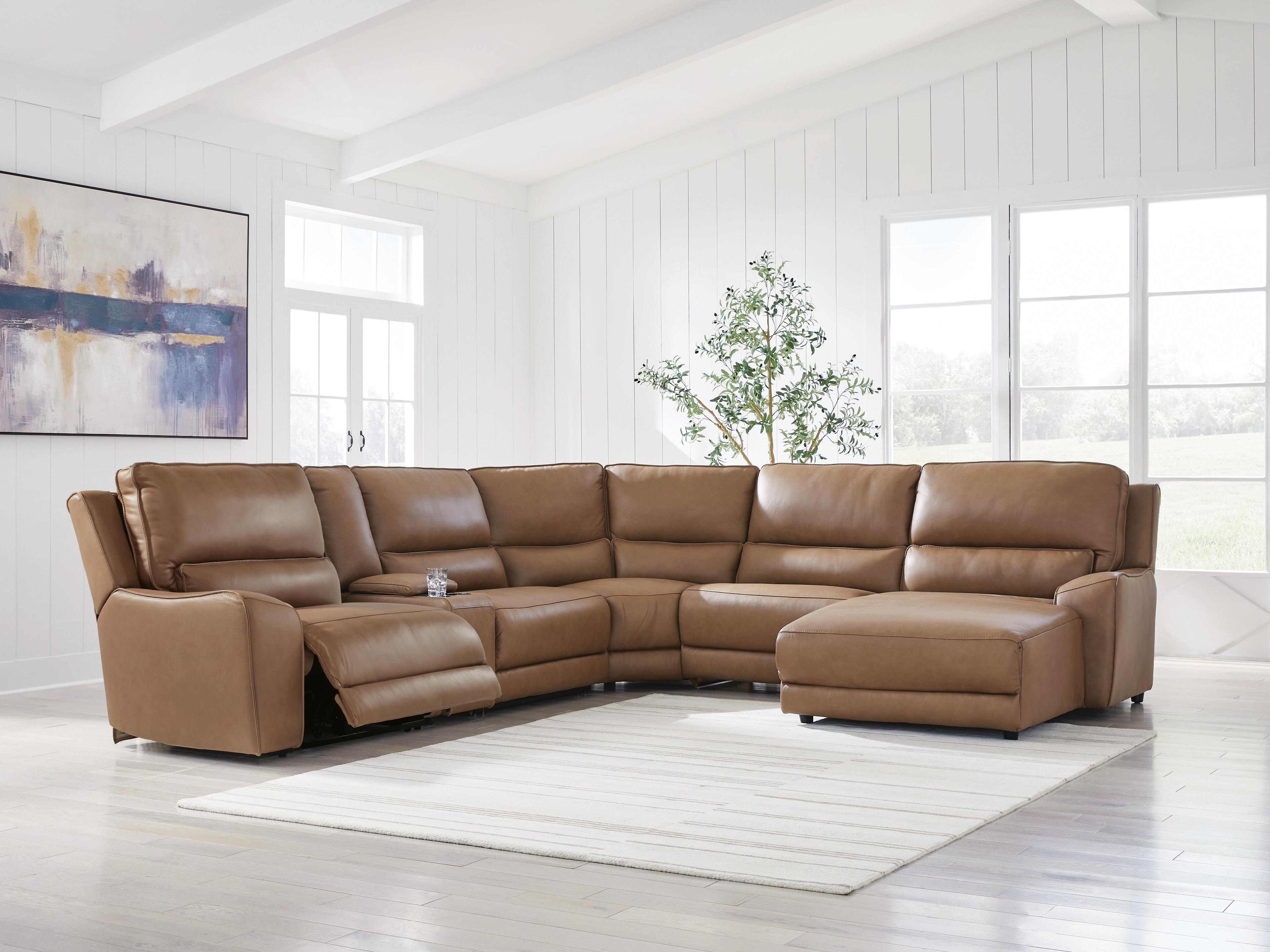 DeepWakes Power Reclining Sectional with Chaise - Ideal Furniture (Fresno,CA) 