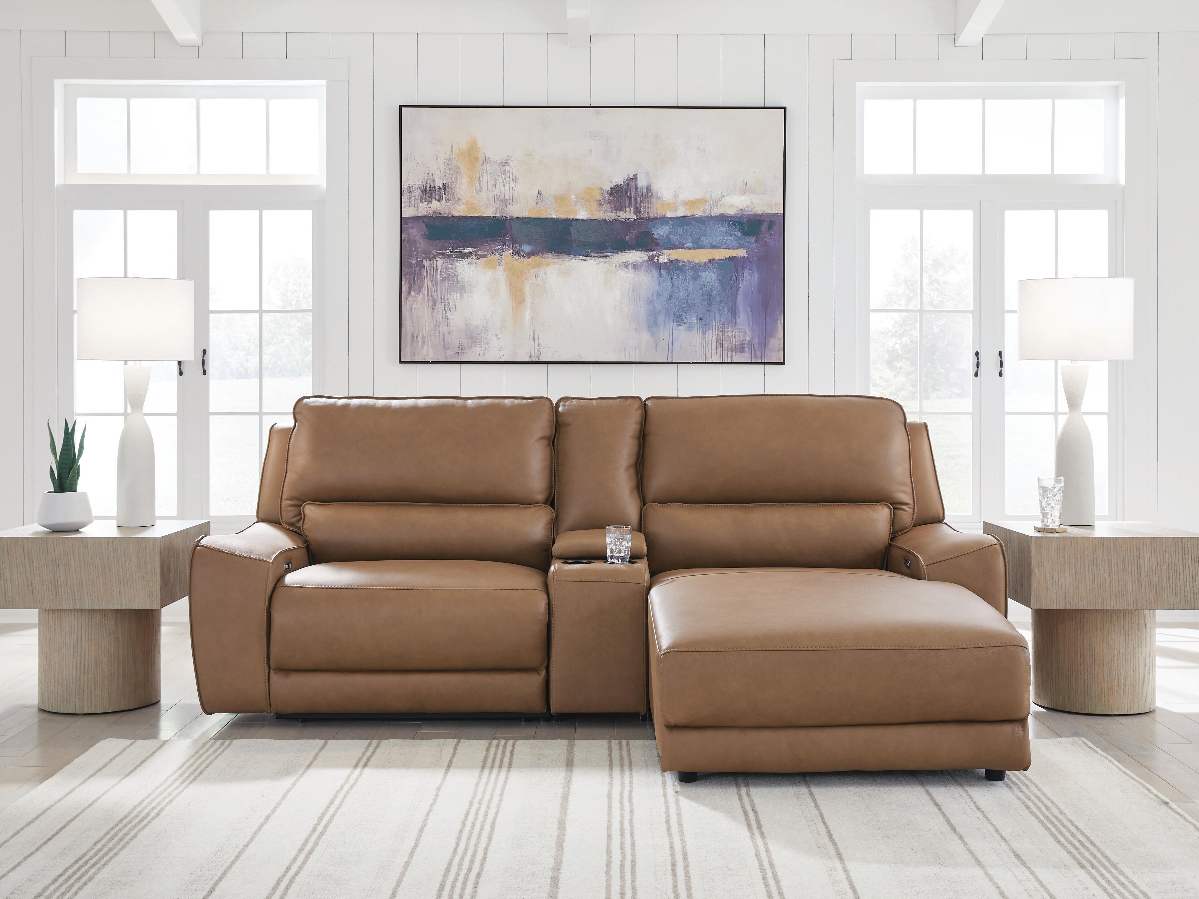 DeepWakes Power Reclining Sectional with Chaise - Ideal Furniture (Fresno,CA) 