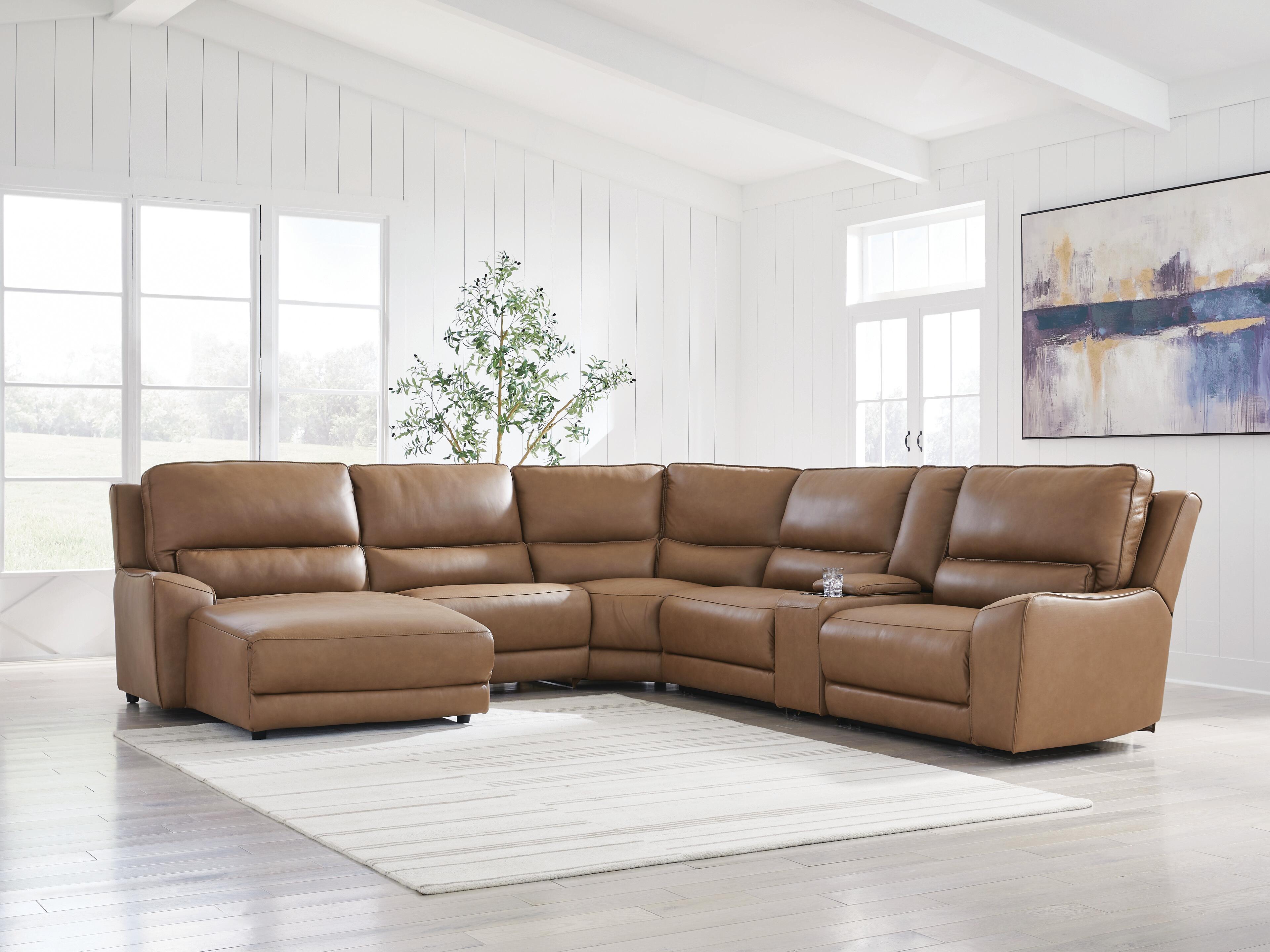 DeepWakes Power Reclining Sectional with Chaise - Ideal Furniture (Fresno,CA) 