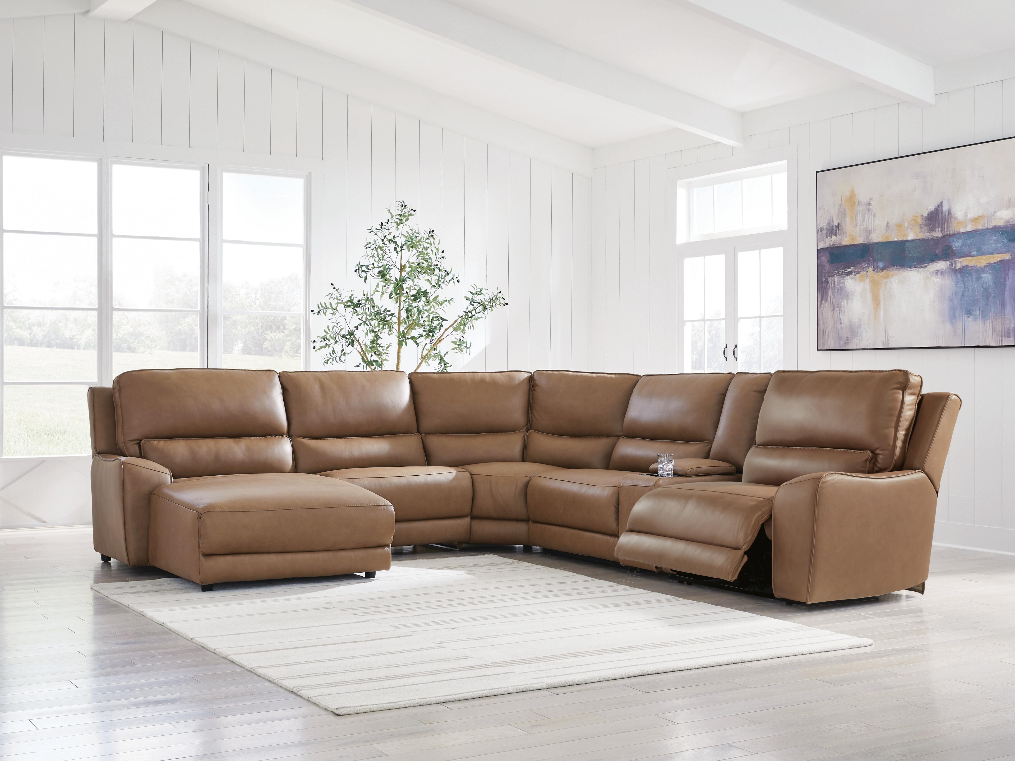 DeepWakes Power Reclining Sectional with Chaise - Ideal Furniture (Fresno,CA) 