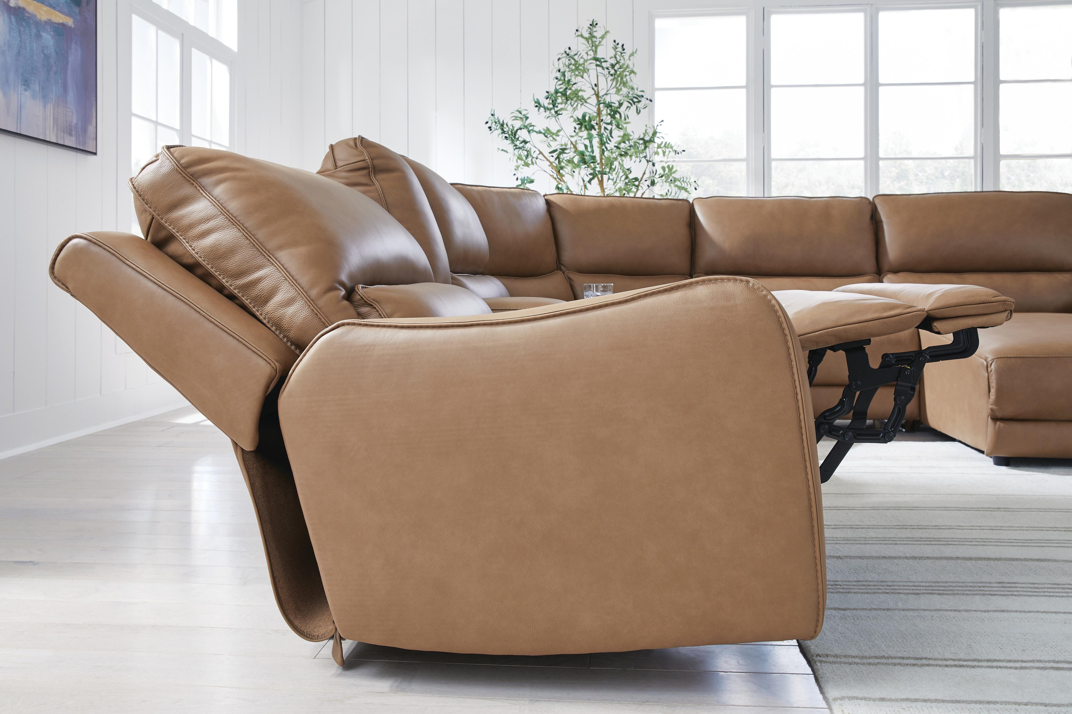 DeepWakes Power Reclining Sectional with Chaise - Ideal Furniture (Fresno,CA) 